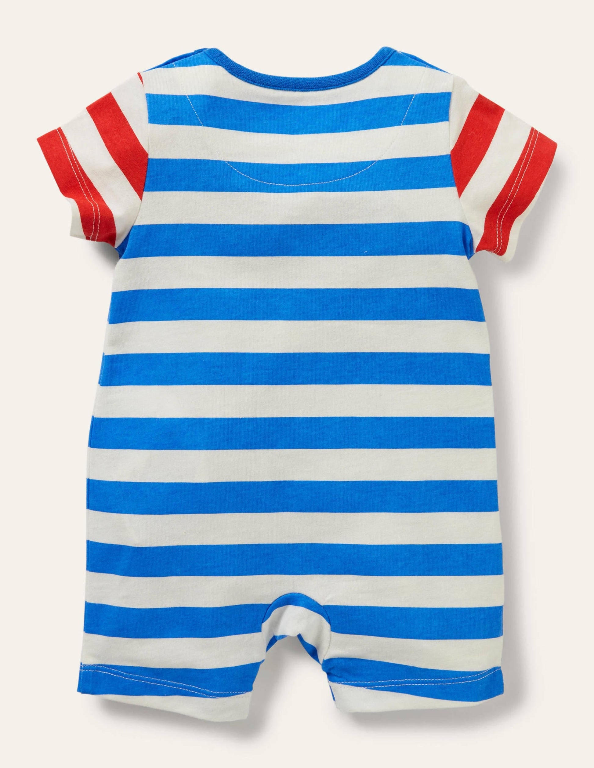 Appliqué Romper-Marina/Ivory Stripe Space-2