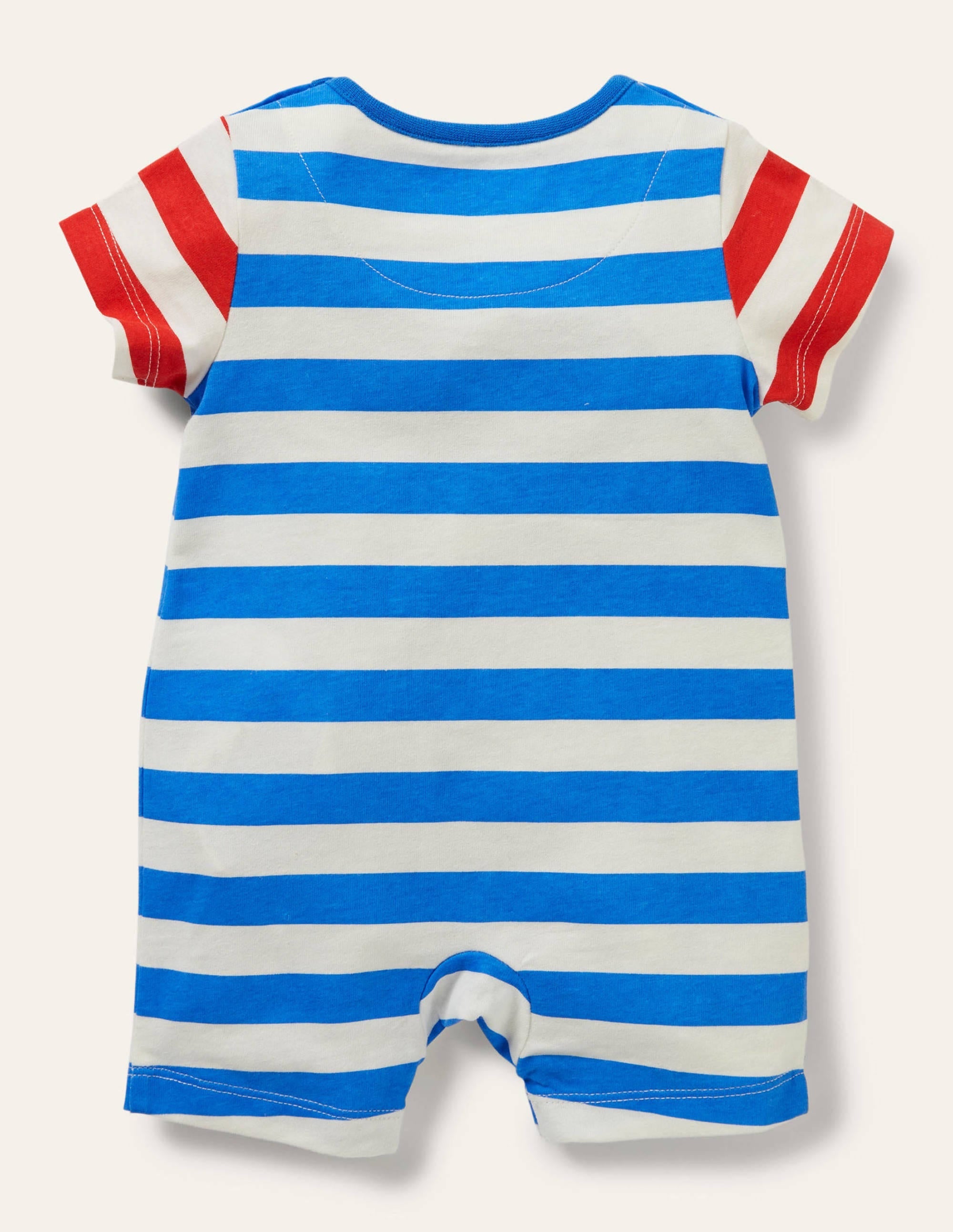Appliqué Romper-Marina/Ivory Stripe Space - Image 2