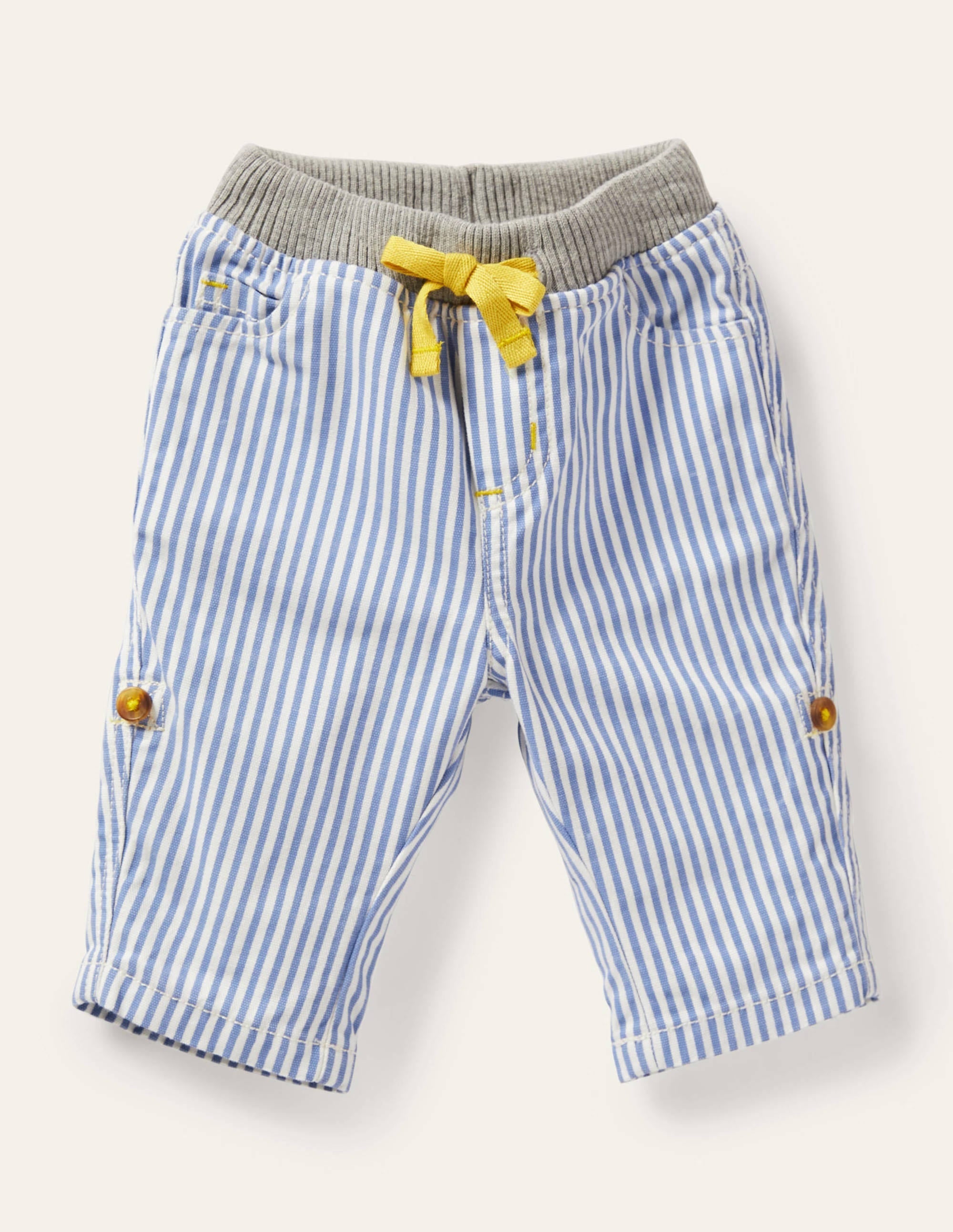 Roll Up Trousers-Blue Ticking - Image 1