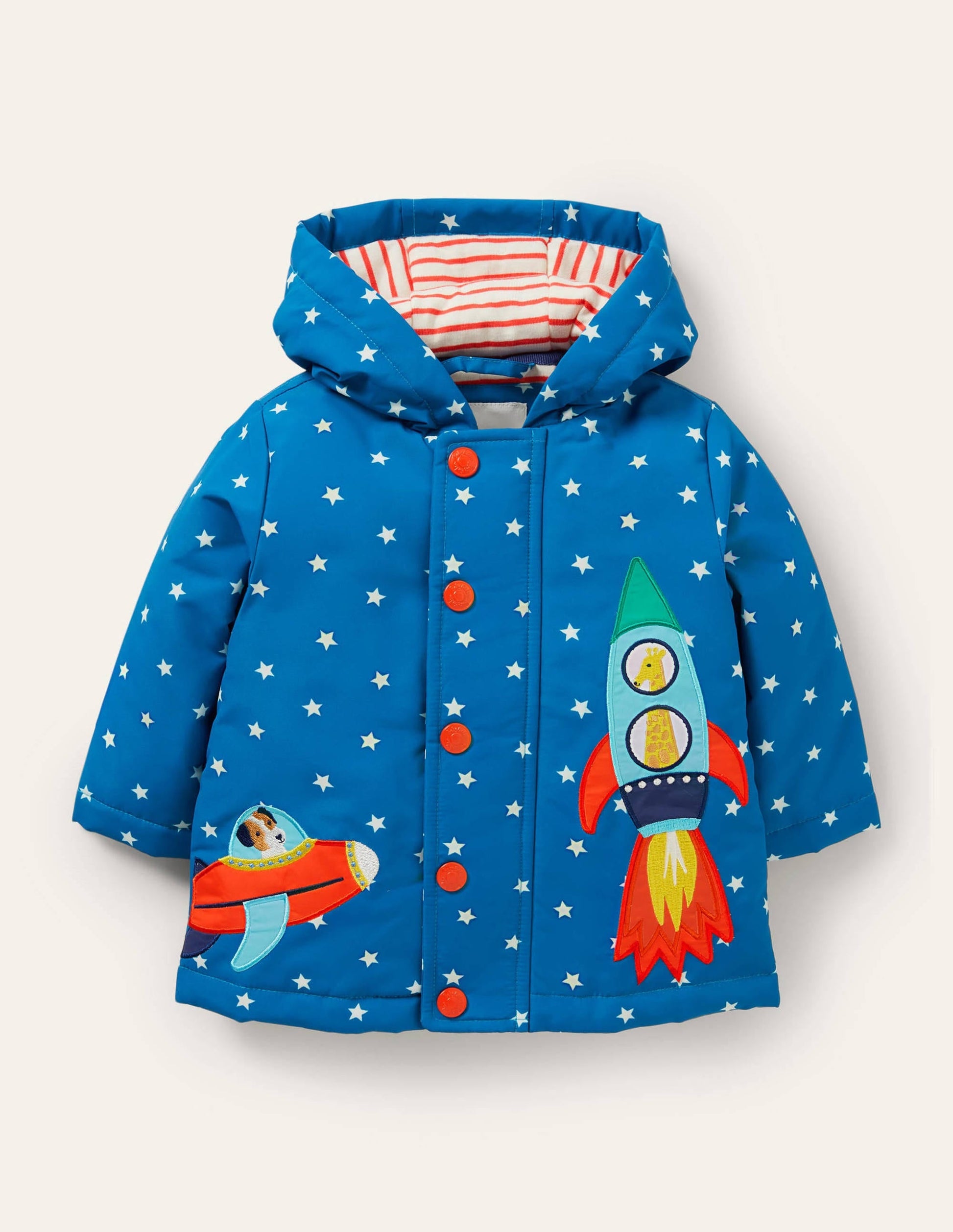 Appliqué Raincoat-Bright Marina/Ivory Space-1