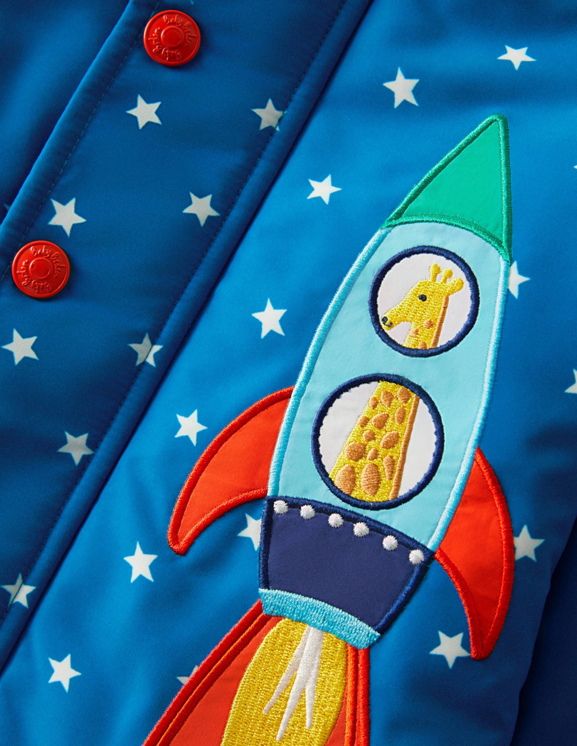 Appliqué Raincoat-Bright Marina/Ivory Space-3