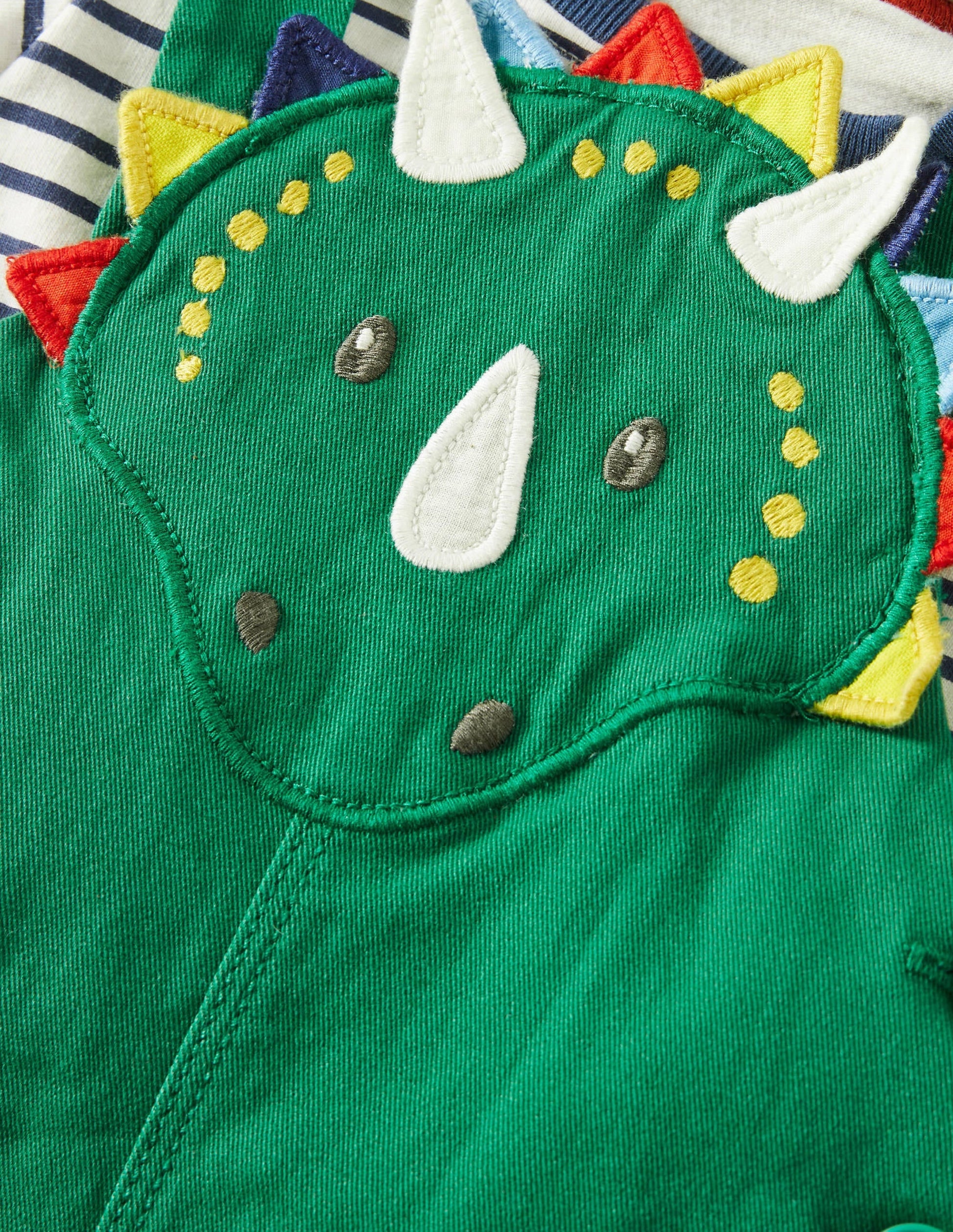 Dinosaur Dungaree Set-Highland Green Dinosaur-3