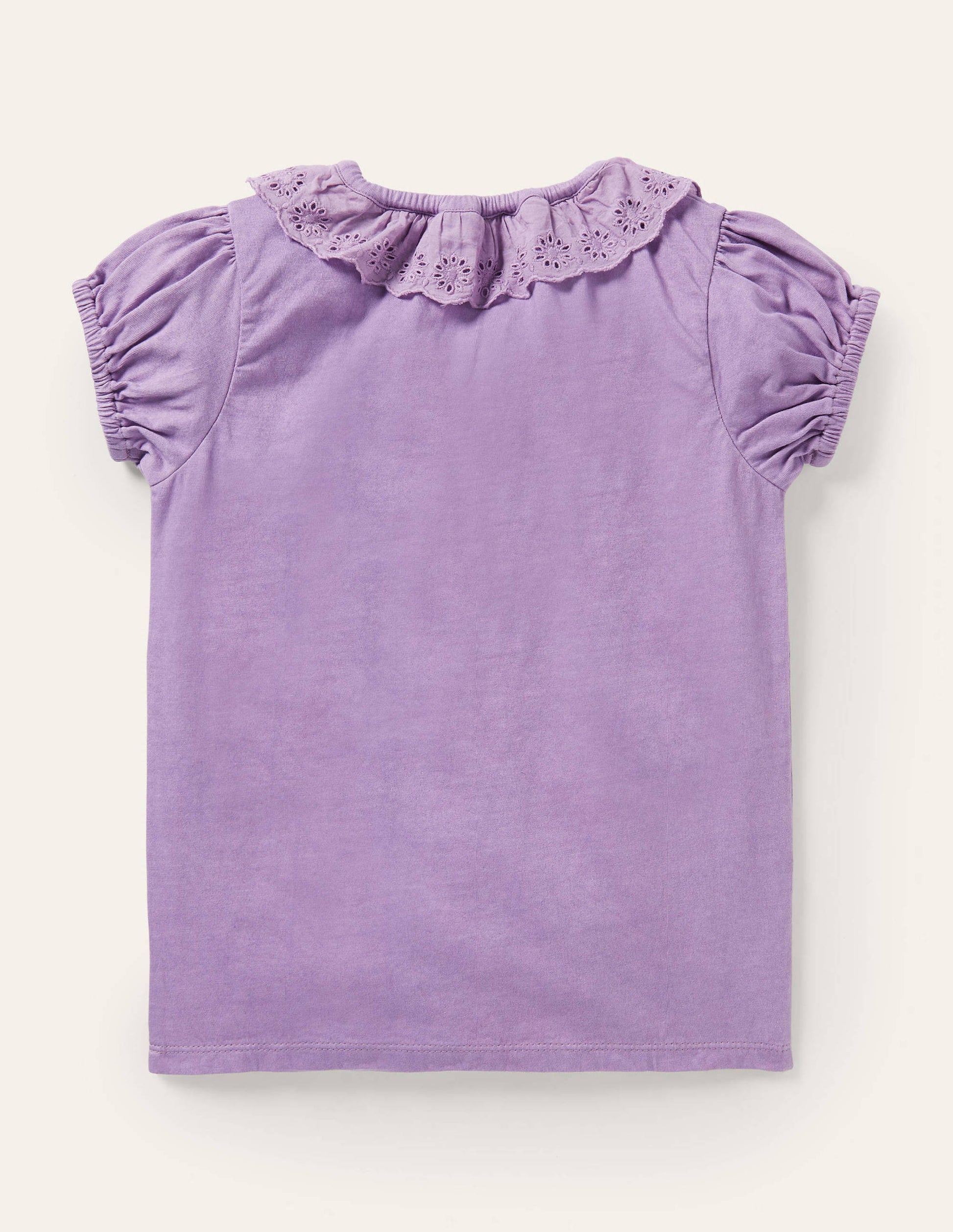 Broderie Collar Jersey Top-Aster Purple-2