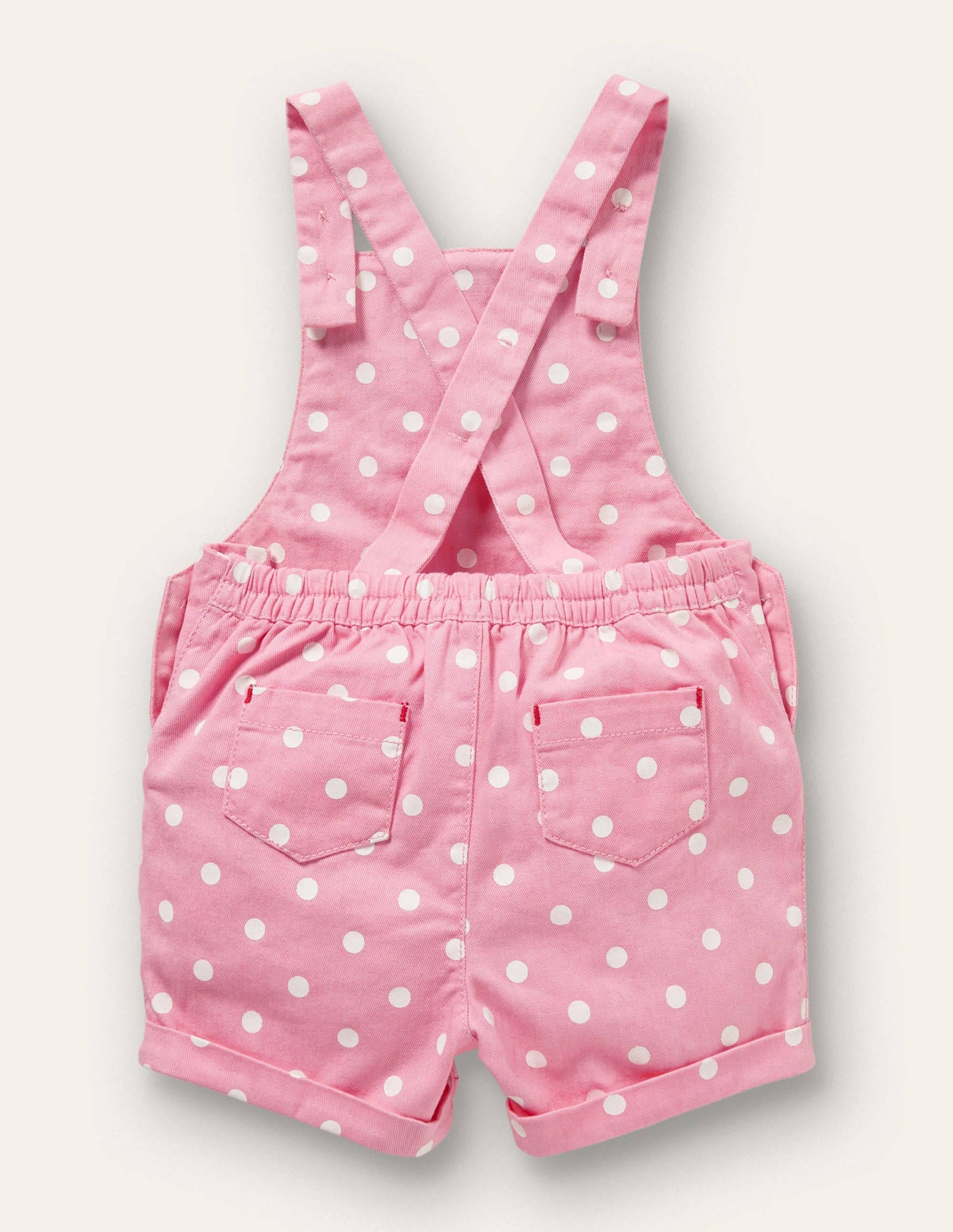Short Woven Dungarees-Pink Spot Fruit-2