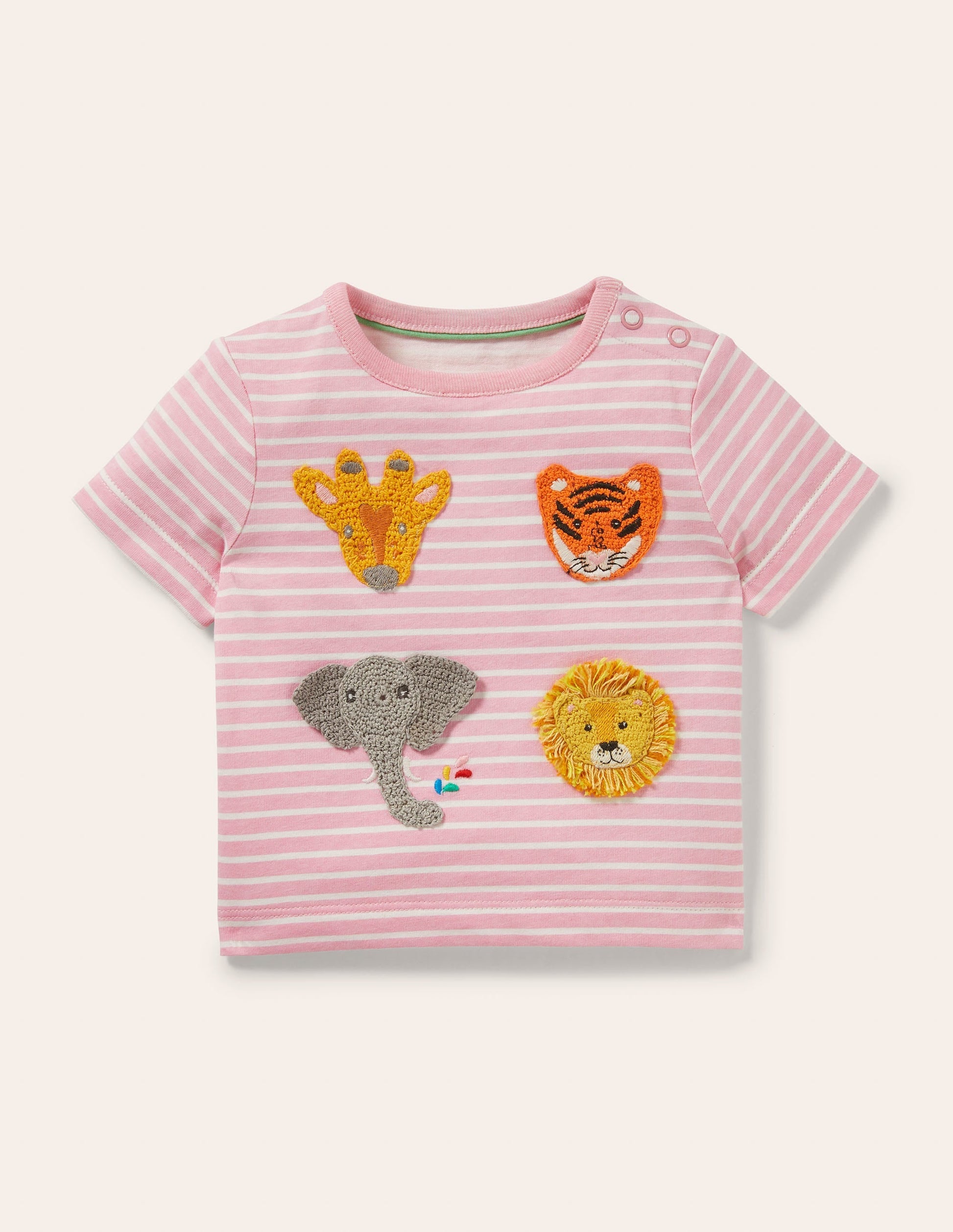 Crochet T-shirt-Pink Lemonade/Ivory Jungle-1