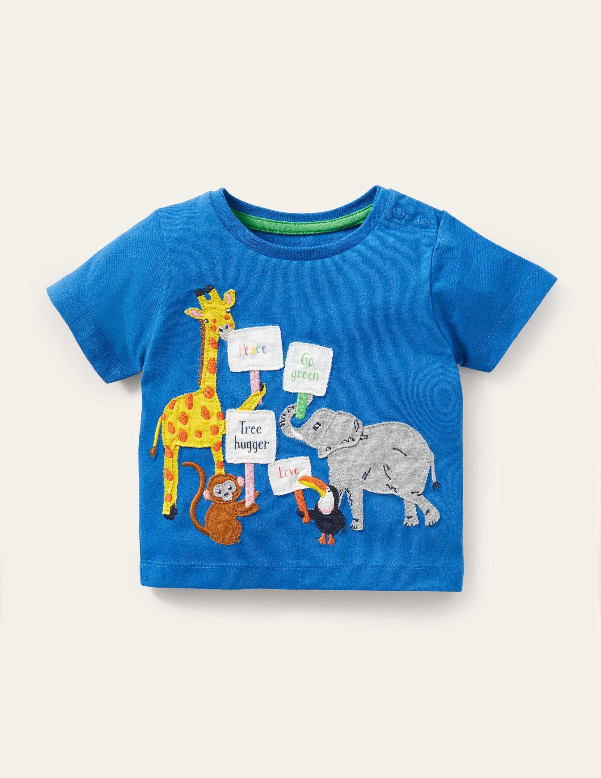 Appliqué Jersey T-shirt-Bright Marina Jungle Activists-1