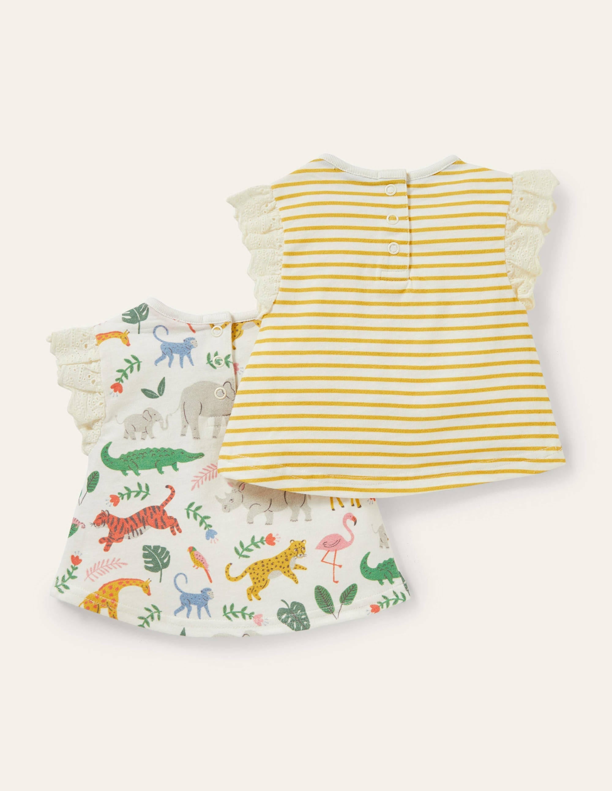 Twin Pack T-Shirts-Ivory Jungle Stamp - Image 2