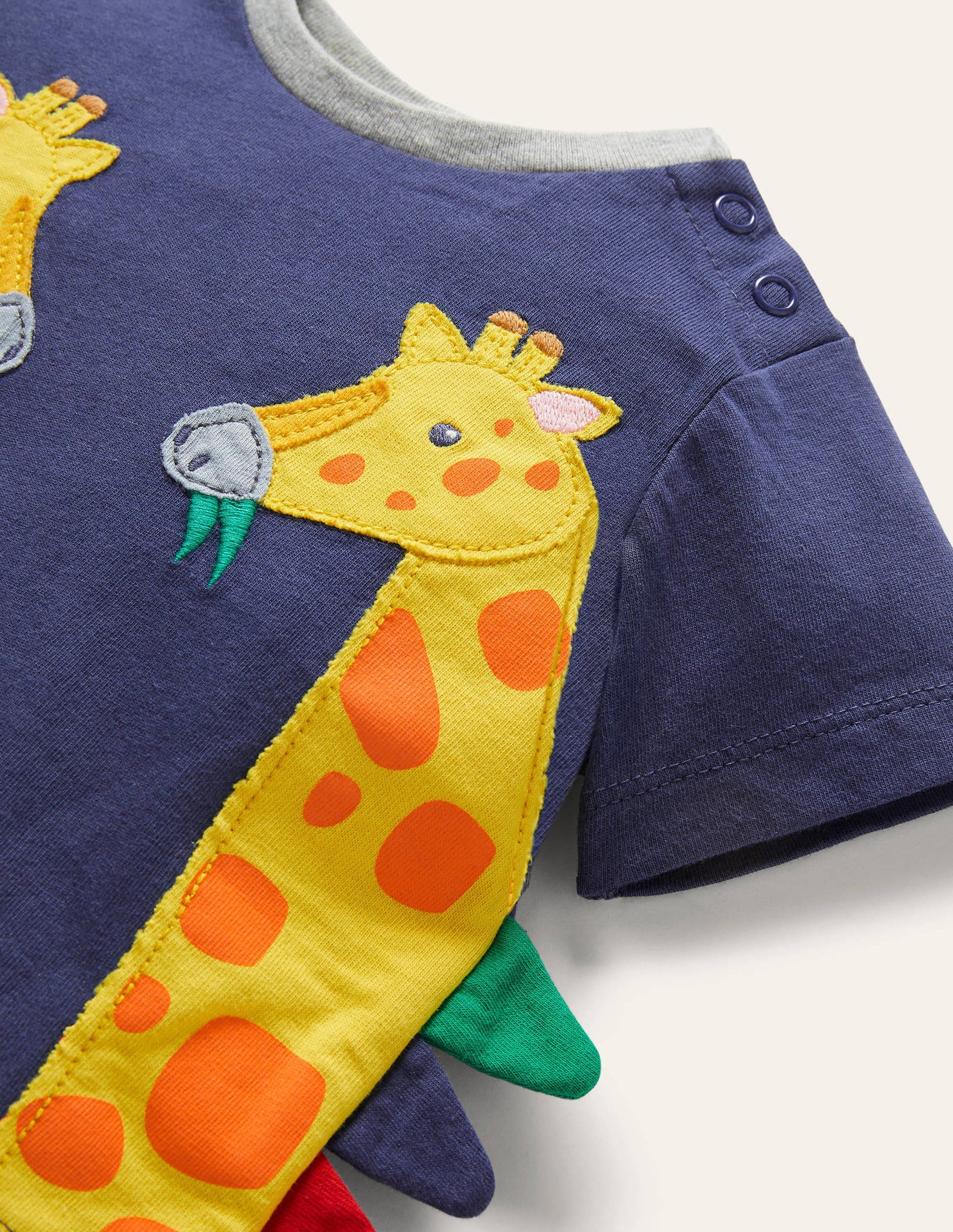 Appliqué T-shirt & Shorts Set-Starboard/Ivory Giraffe-3