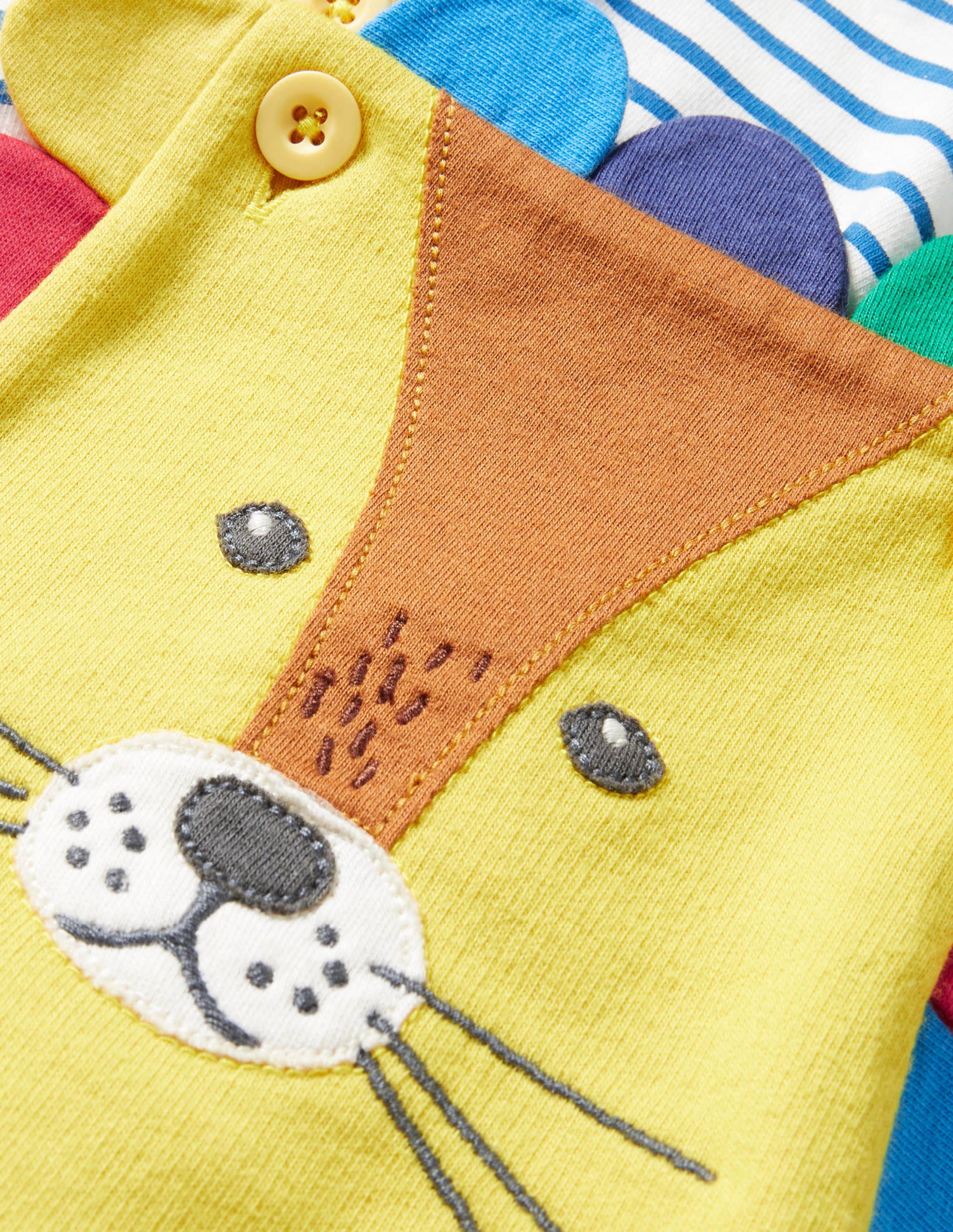 Novelty Jersey Dungaree Set-Daffodil Yellow Lion - Image 3