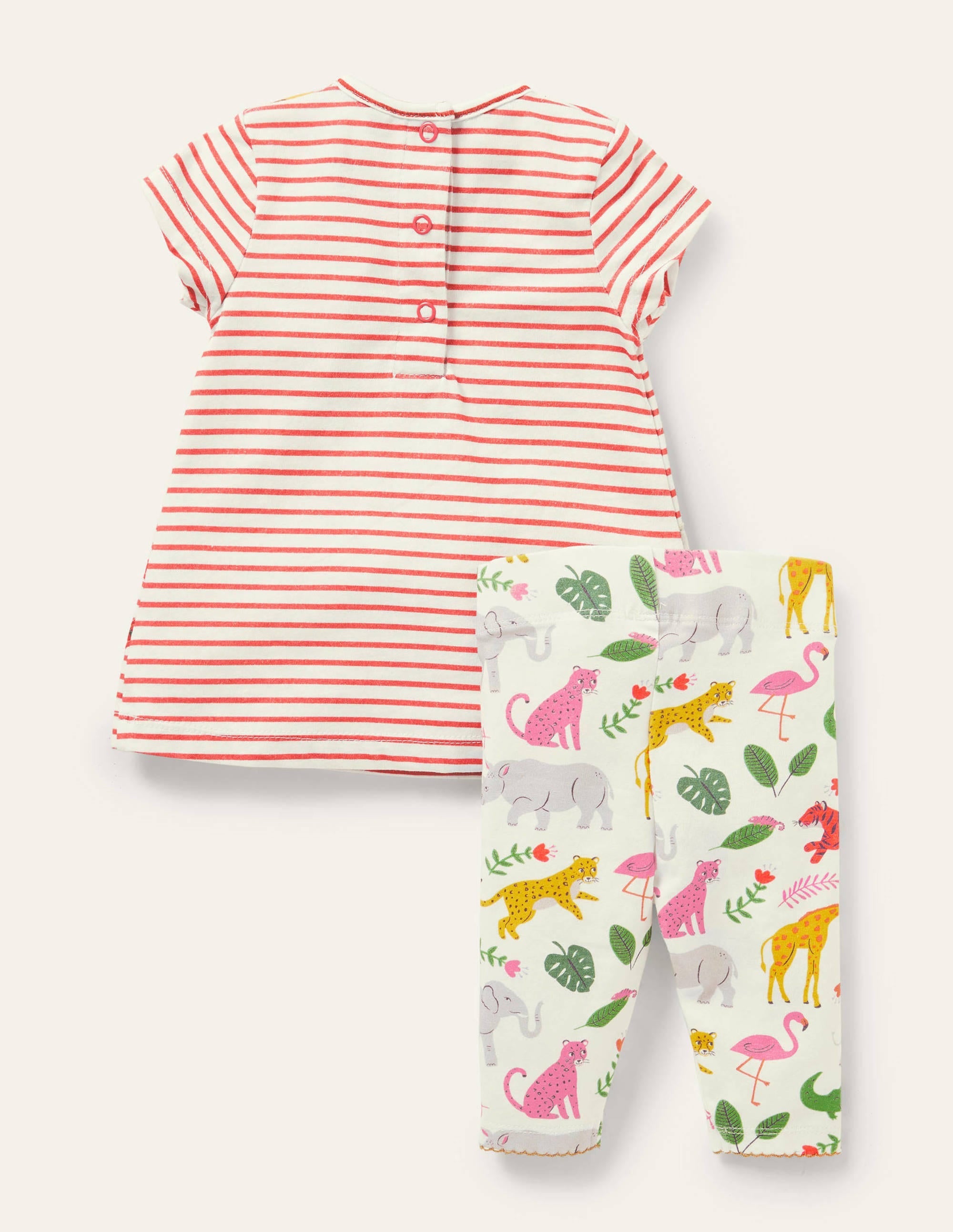 Dress and Leggings Playset-Red/Ivory Jungle Animals - Image 2