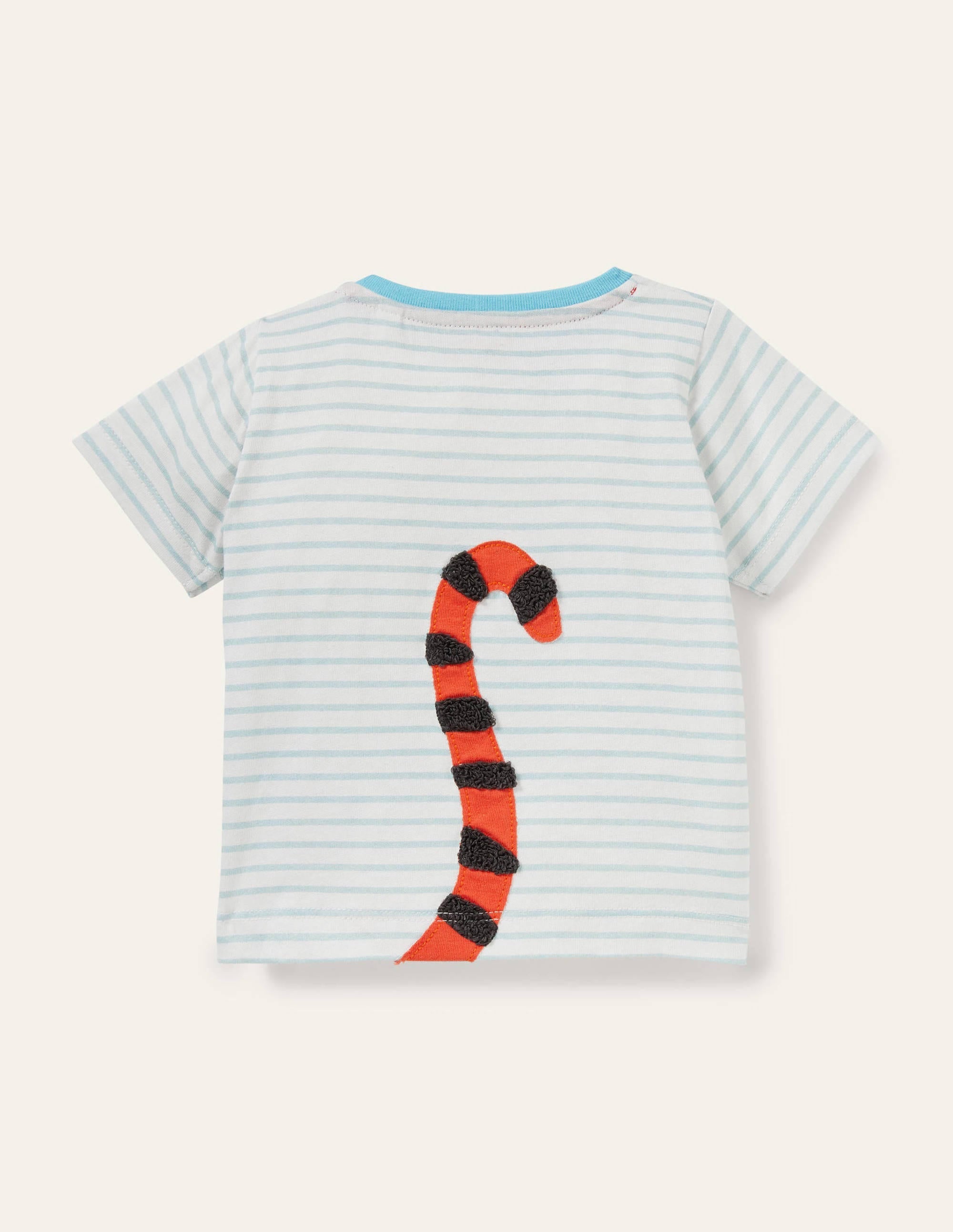 Textured Applique T-Shirt-Ivory/Georgian Blue Tiger - Image 2