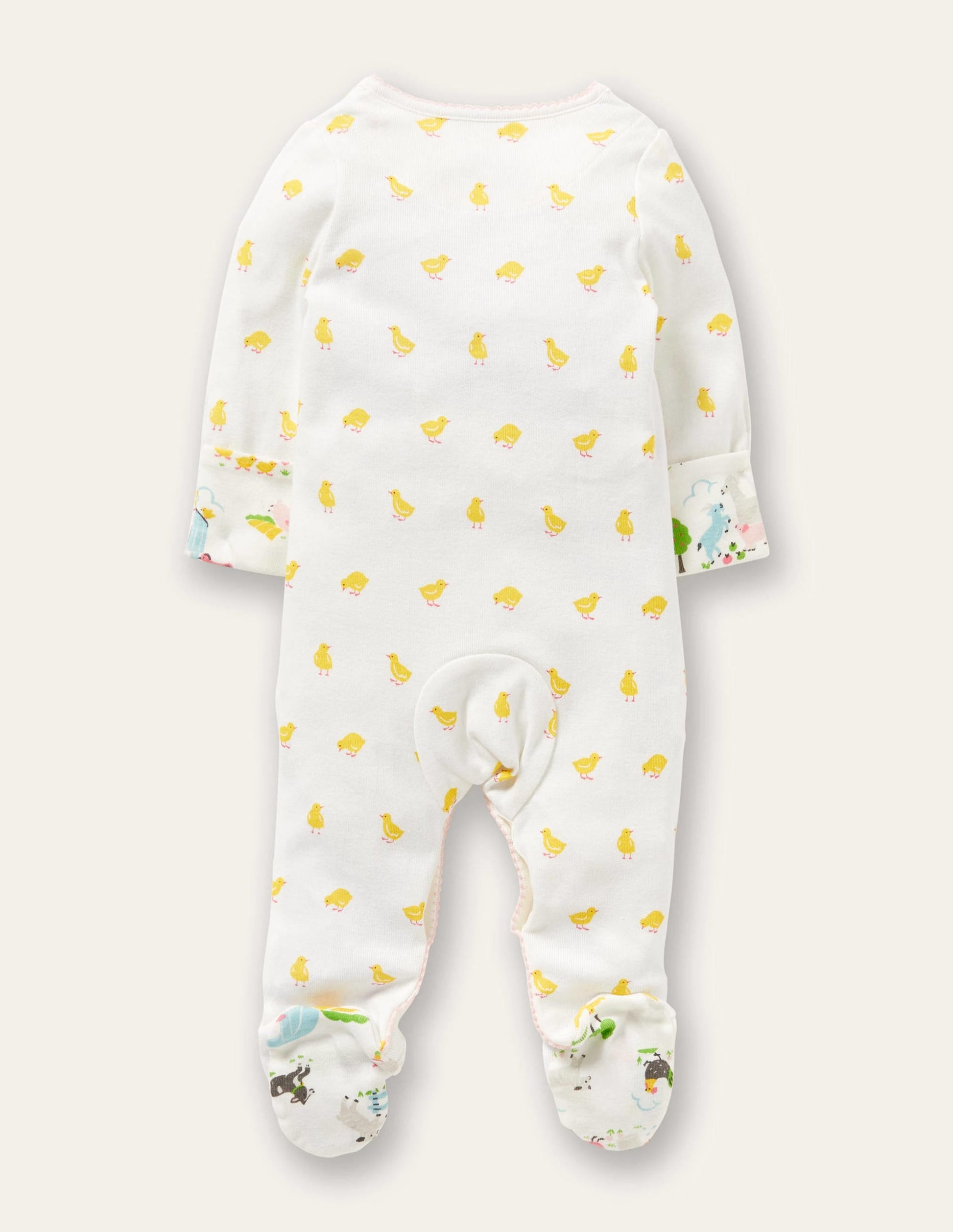 GOTS Organic Sleepsuit-Sweetcorn Chicks-2