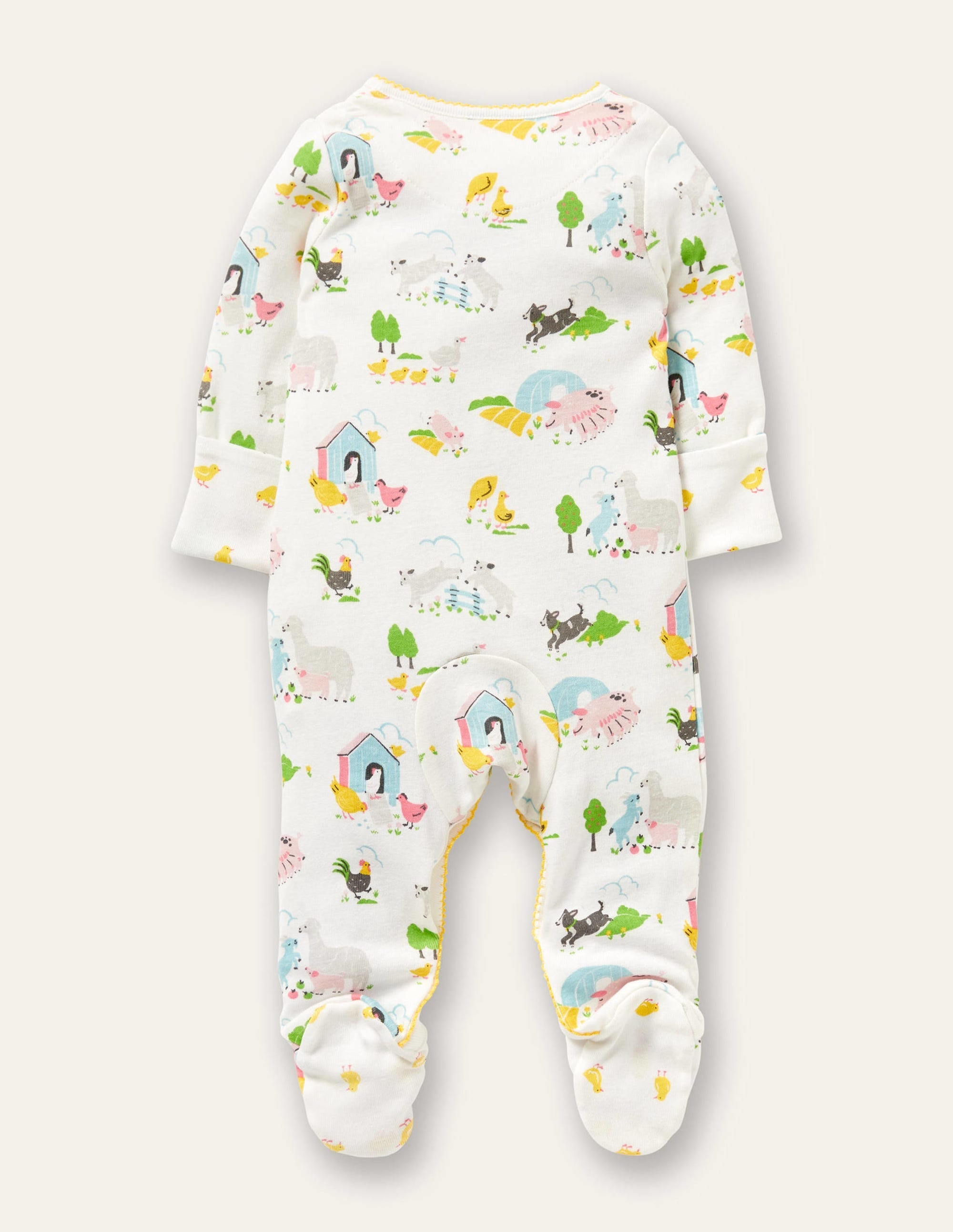 GOTS Organic Sleepsuit-Multi Farmyard Friends - Image 2