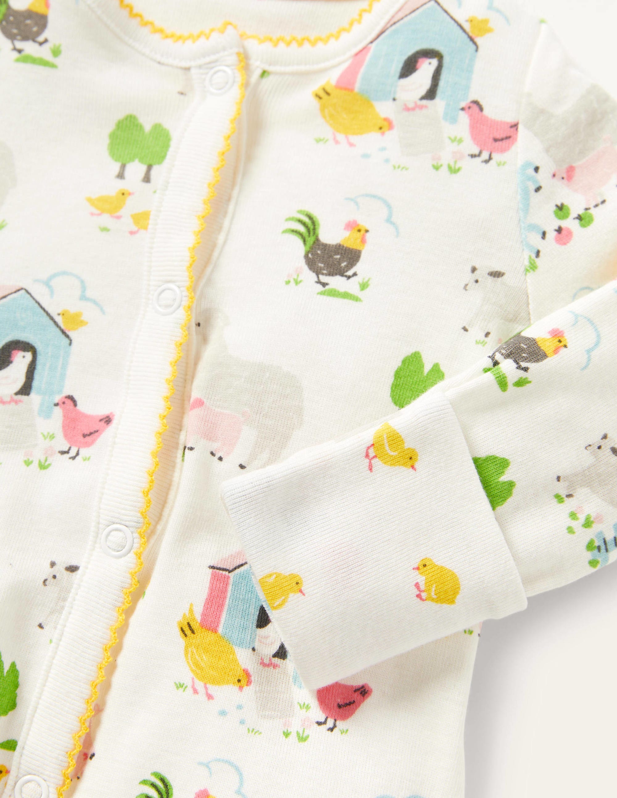 GOTS Organic Sleepsuit-Multi Farmyard Friends - Image 3