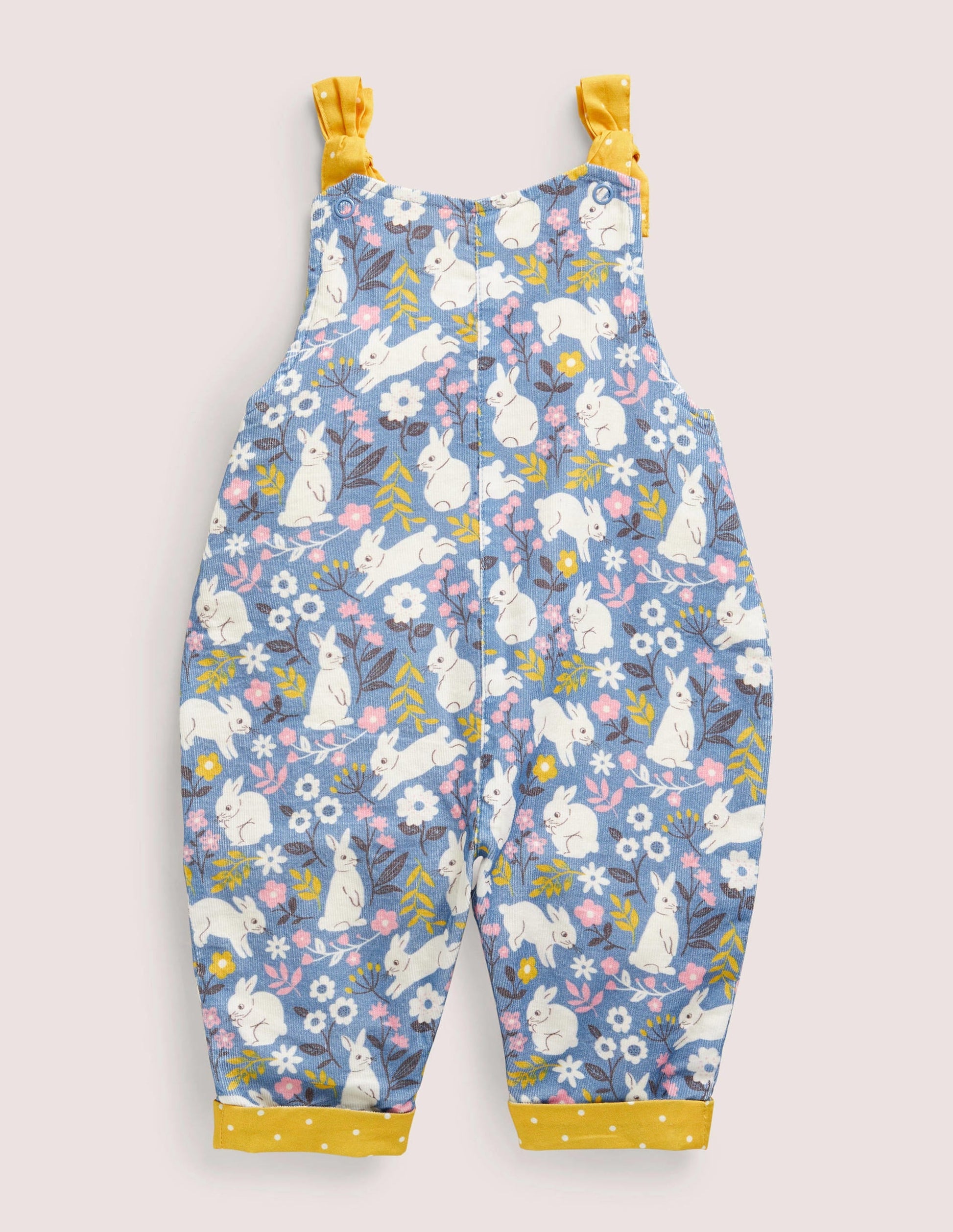 Woven Dungarees-Riviera Blue Bunny Field-2