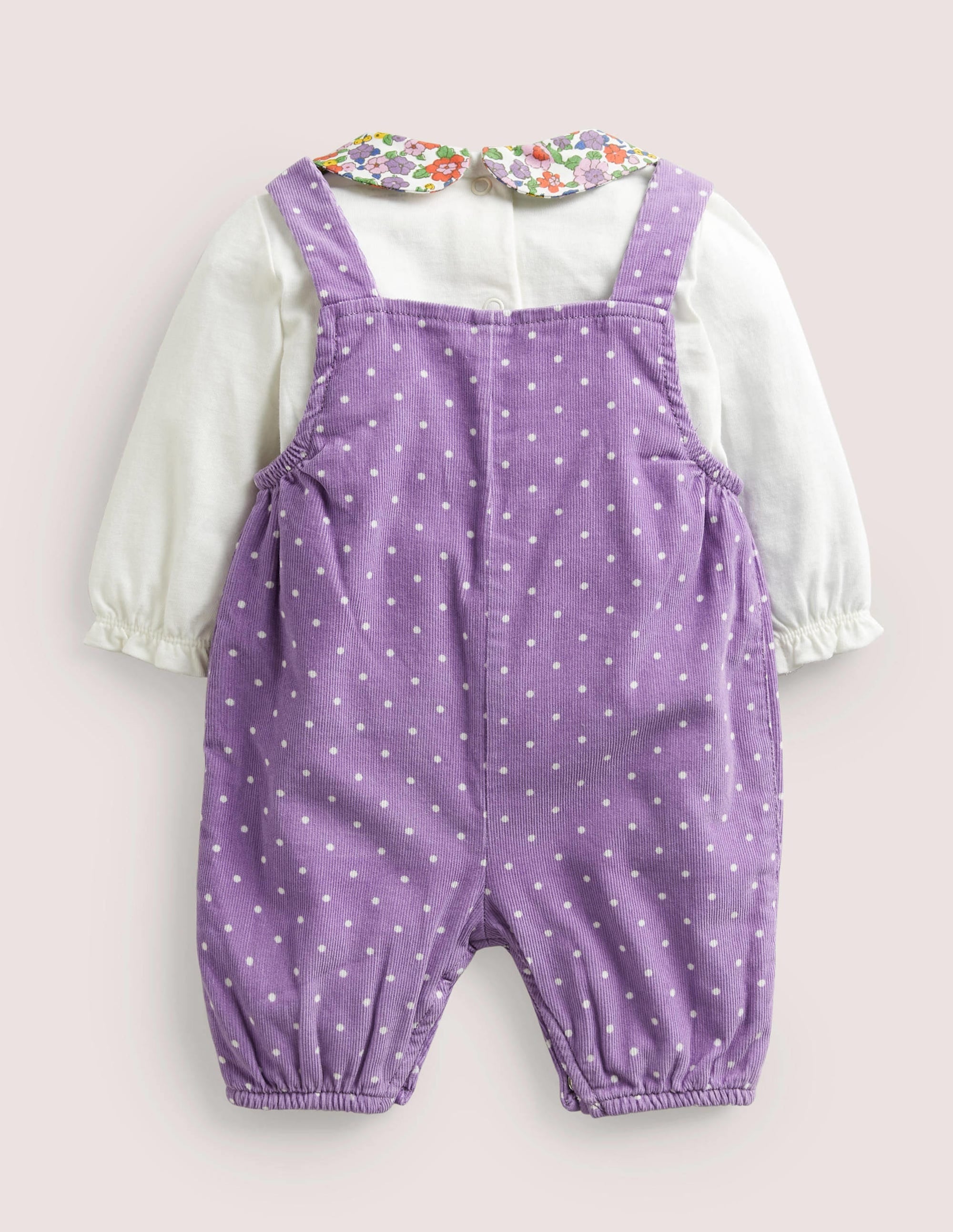 Cord Dungaree Set-Aster Purple Pin Spot Bunny - Image 2