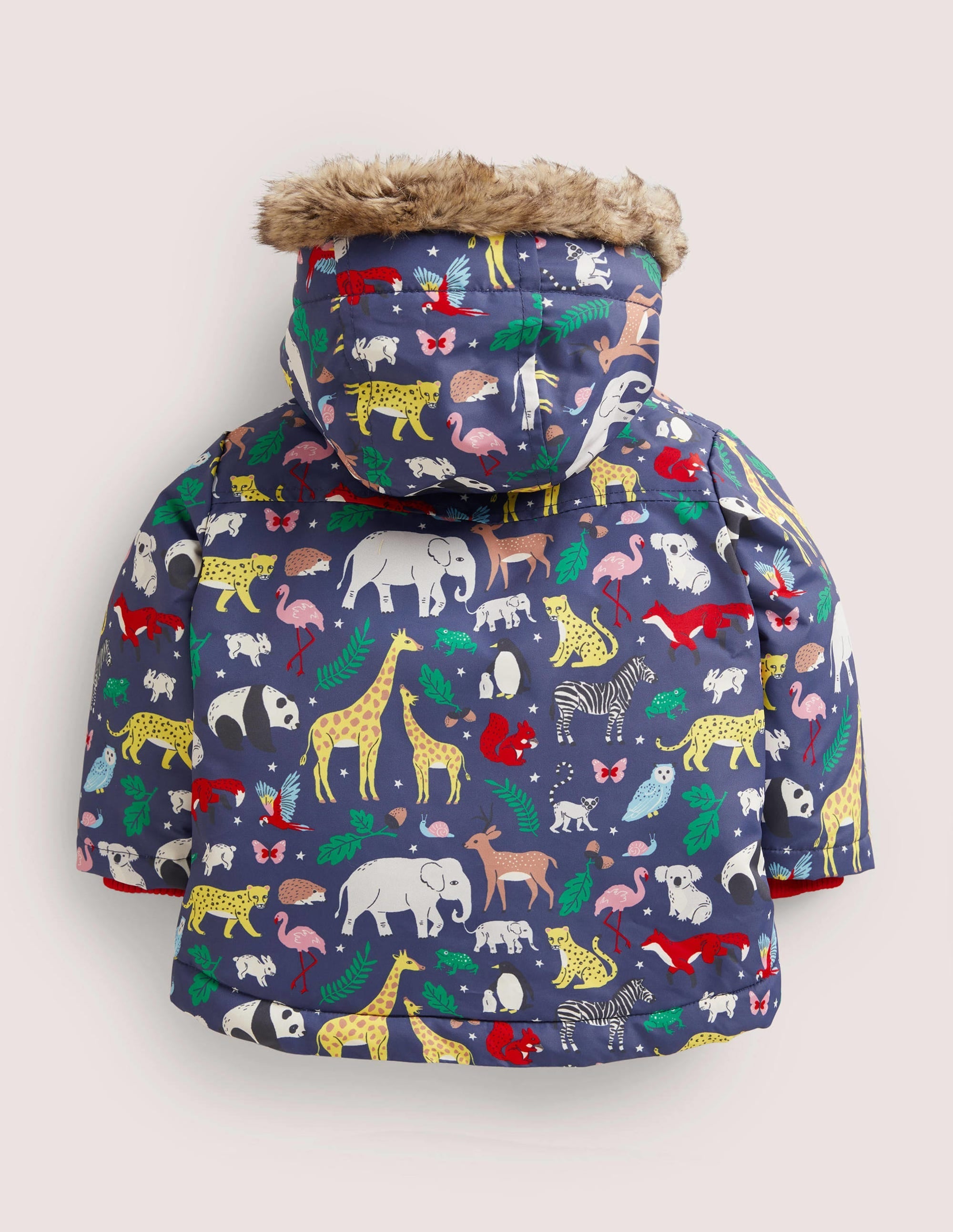 Navy 3-in-1 Animal Print Hooded Coat-Navy Multi Animals - Image 2