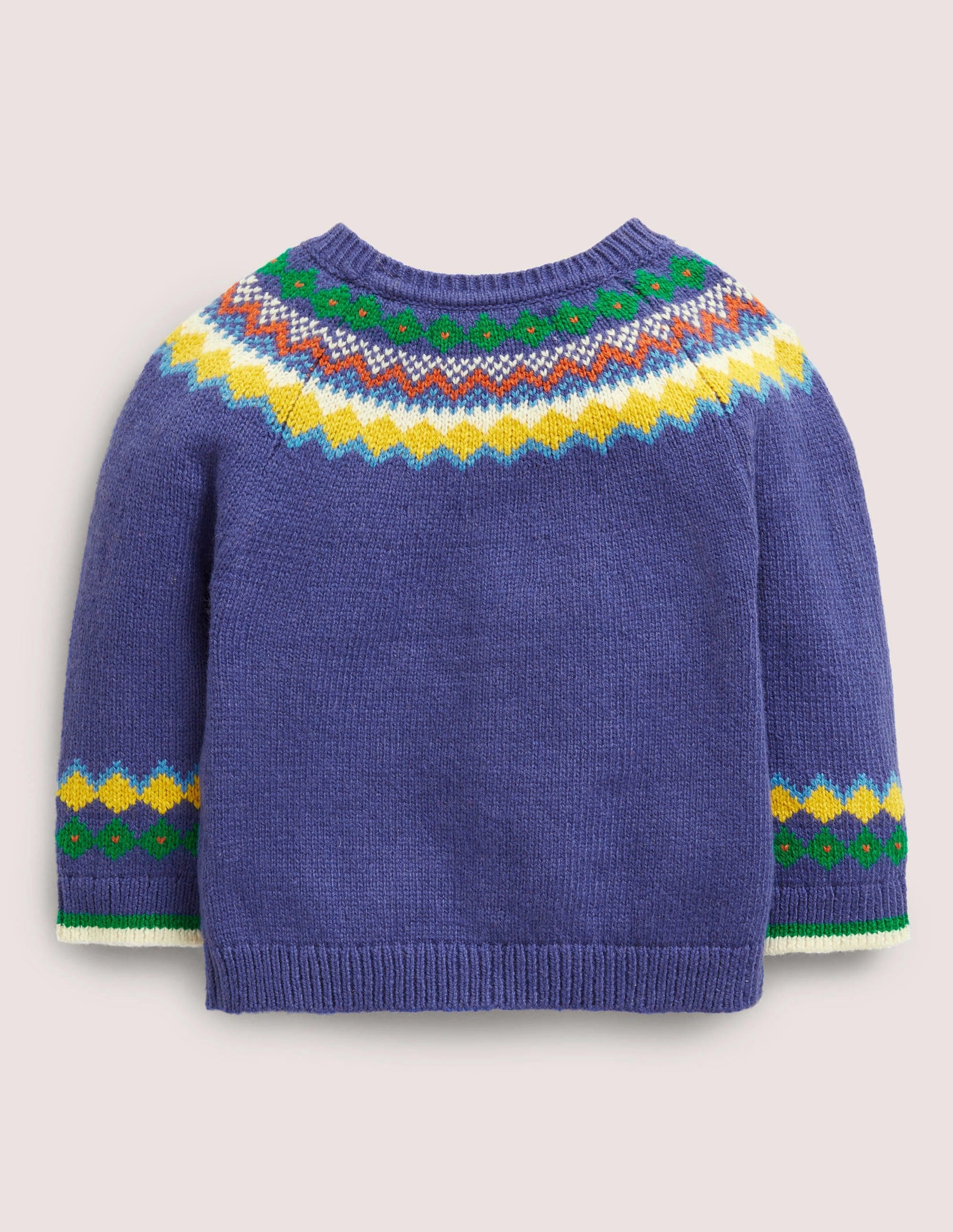 Fair Isle Yoke Cardigan-Starboard Blue Fairisle Fox-2