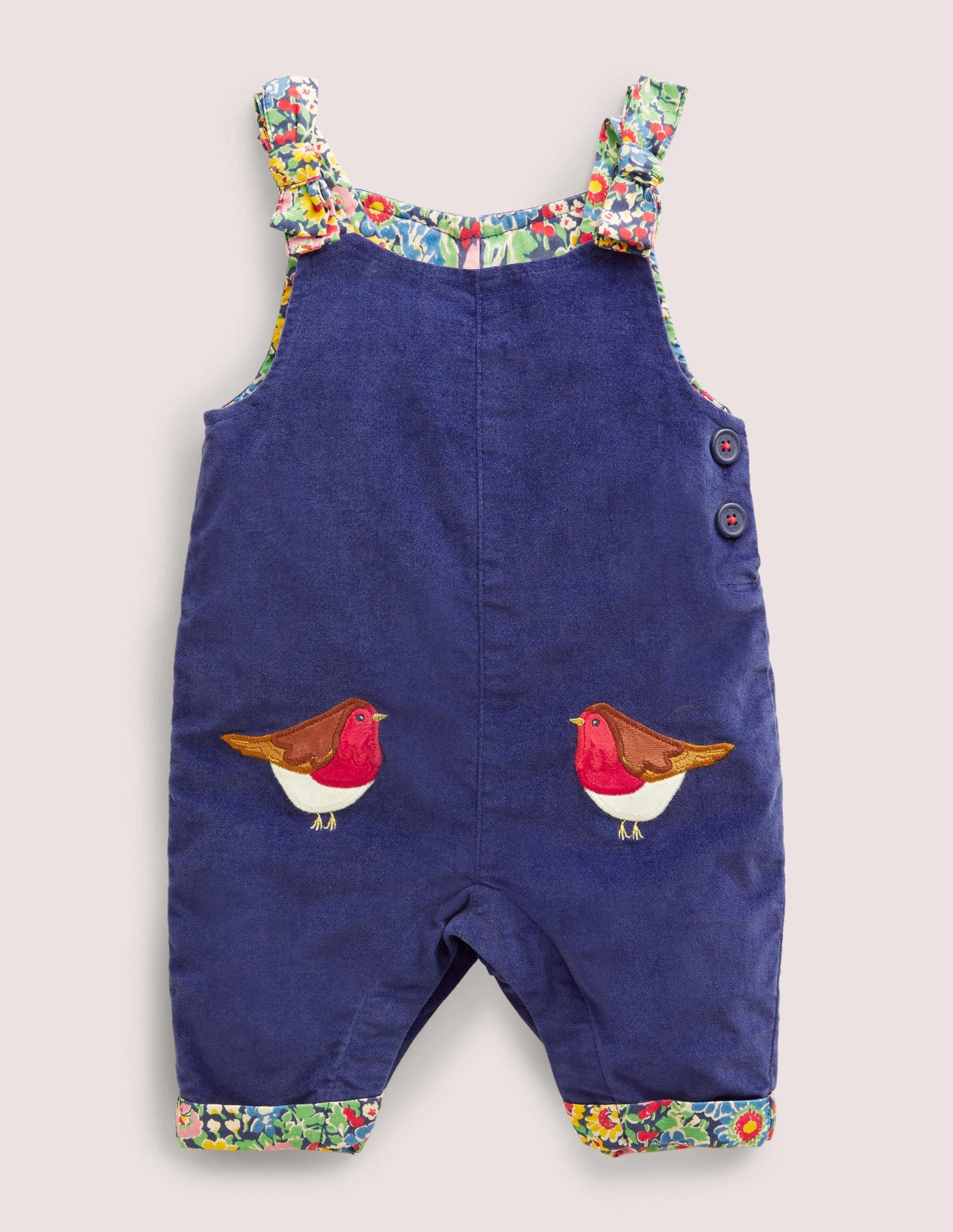 Velvet Dungaree-Starboard Blue Robins - Image 1