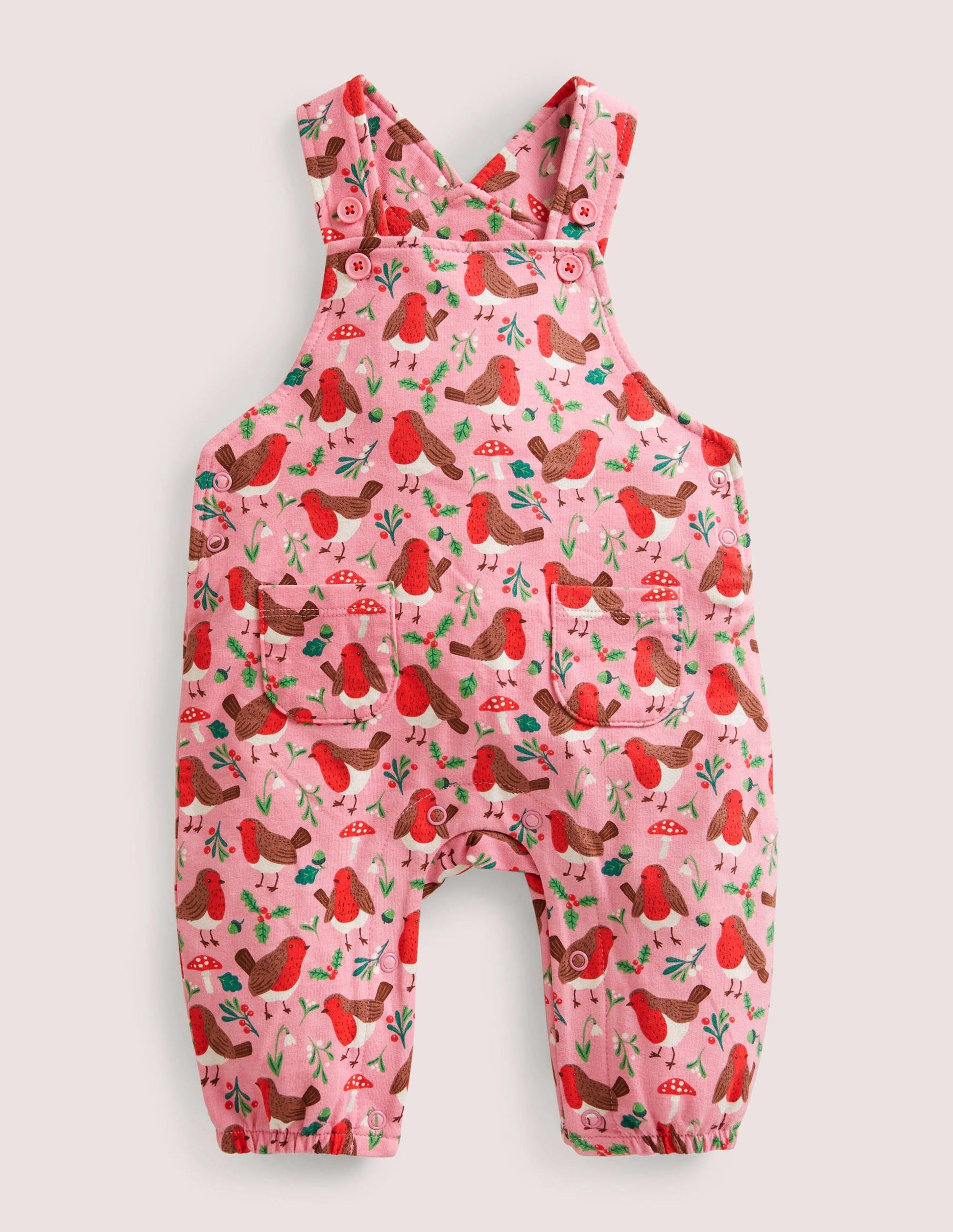 Jersey Dungaree-Boto Pink Robins-1