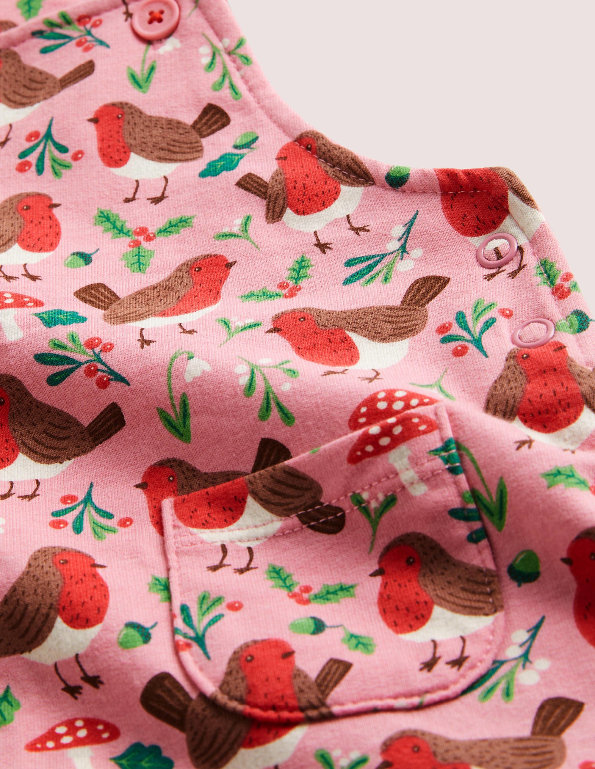 Jersey Dungaree-Boto Pink Robins - Image 3