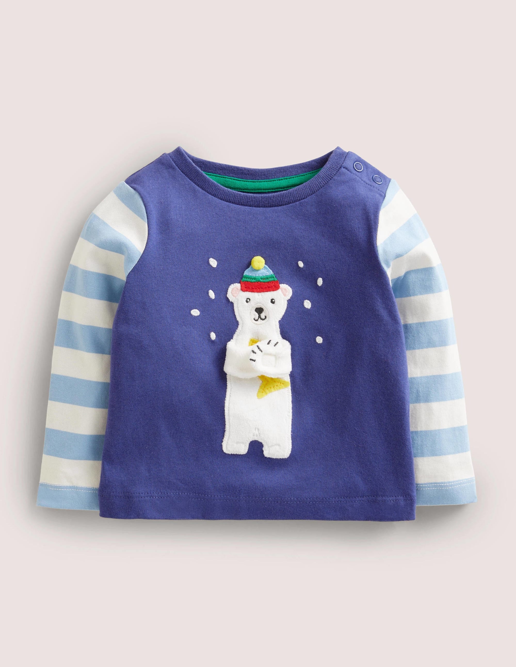 Hugging Logo T-Shirt-Starboard Blue Polar Bear - Image 1