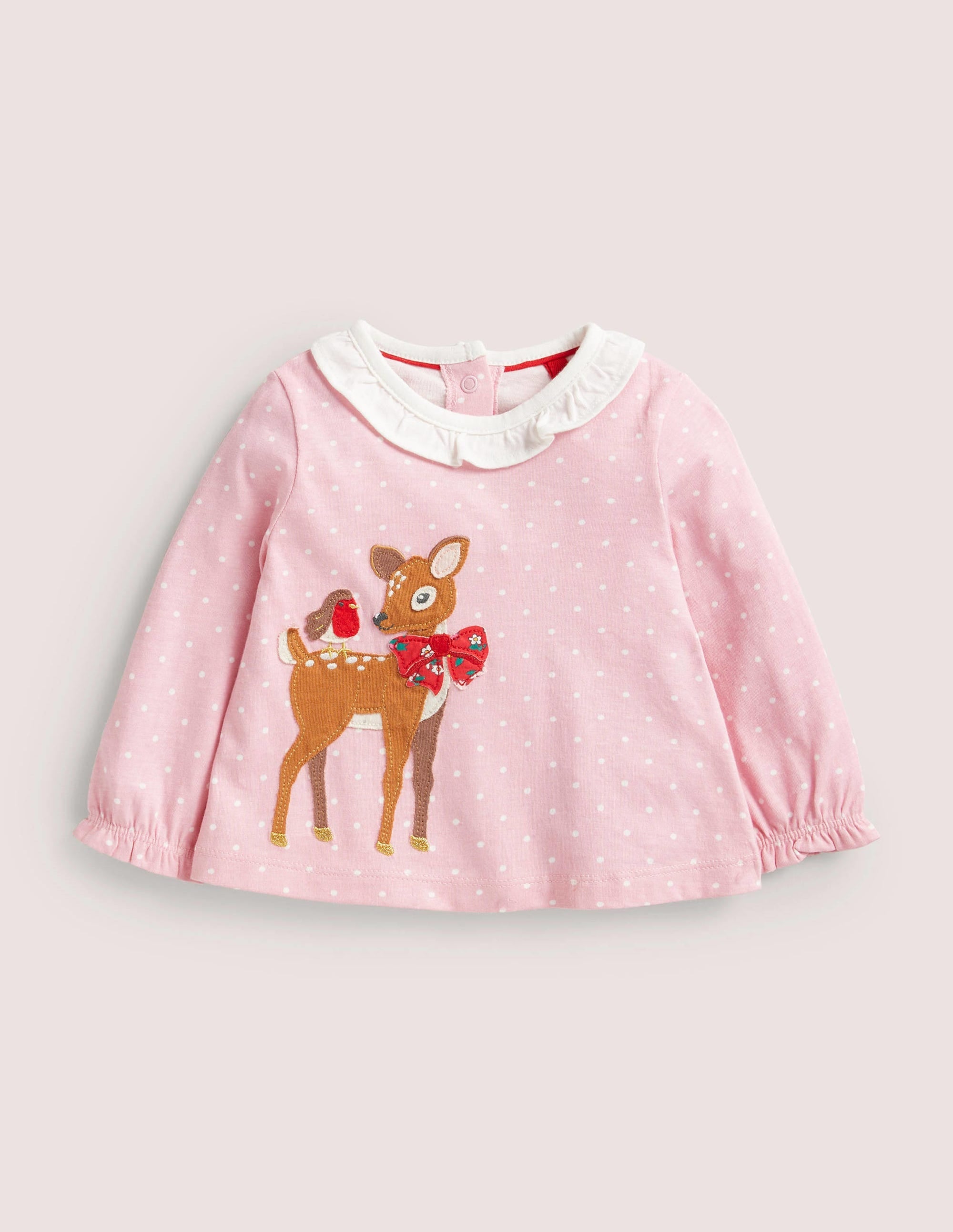 Appliqué Graphic T-Shirt-Cameo Pink Spot Deer - Image 1