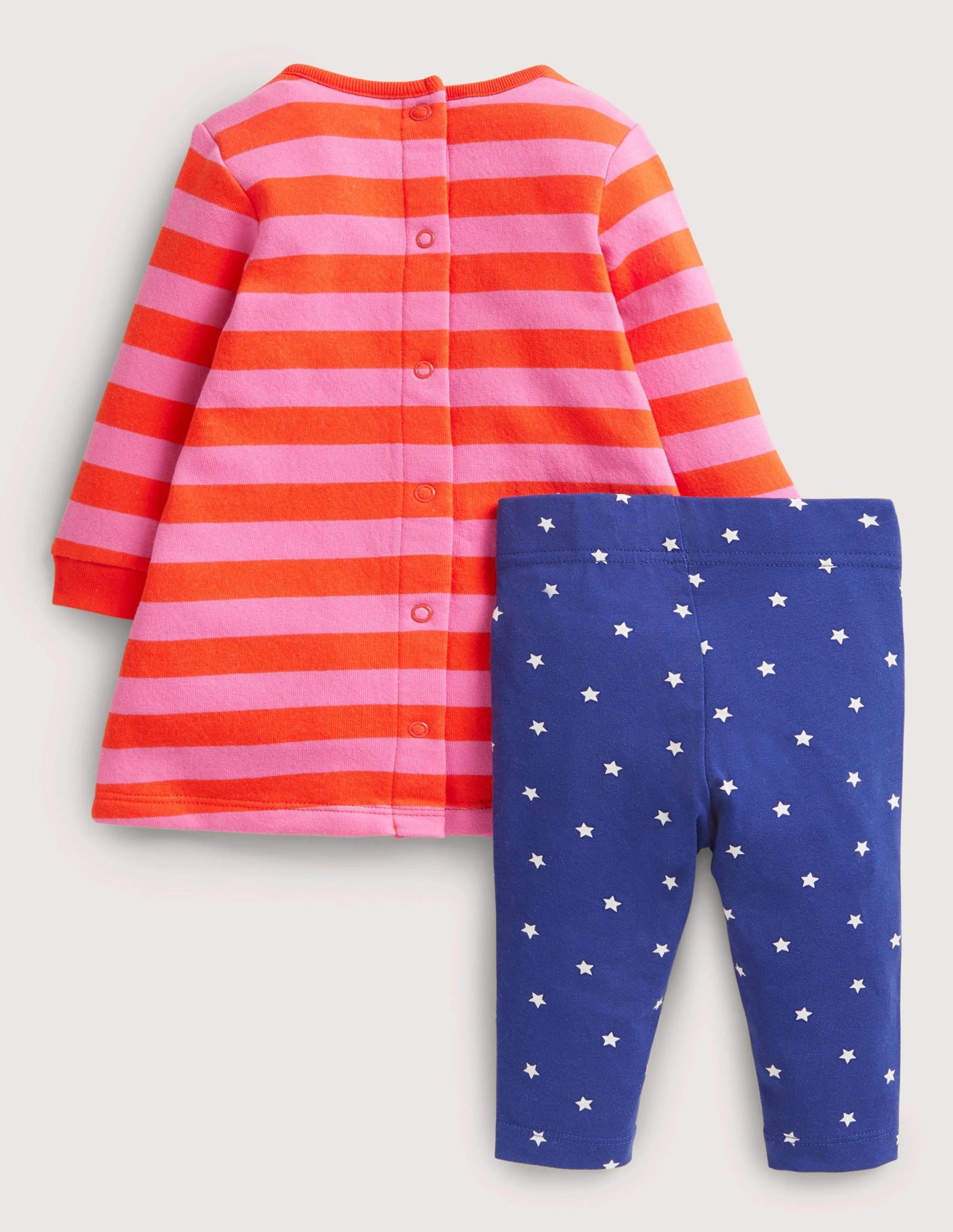 Halloween Owl Stripe Sweatshirt Dress Set-Red/Pink Halloween Owl-2