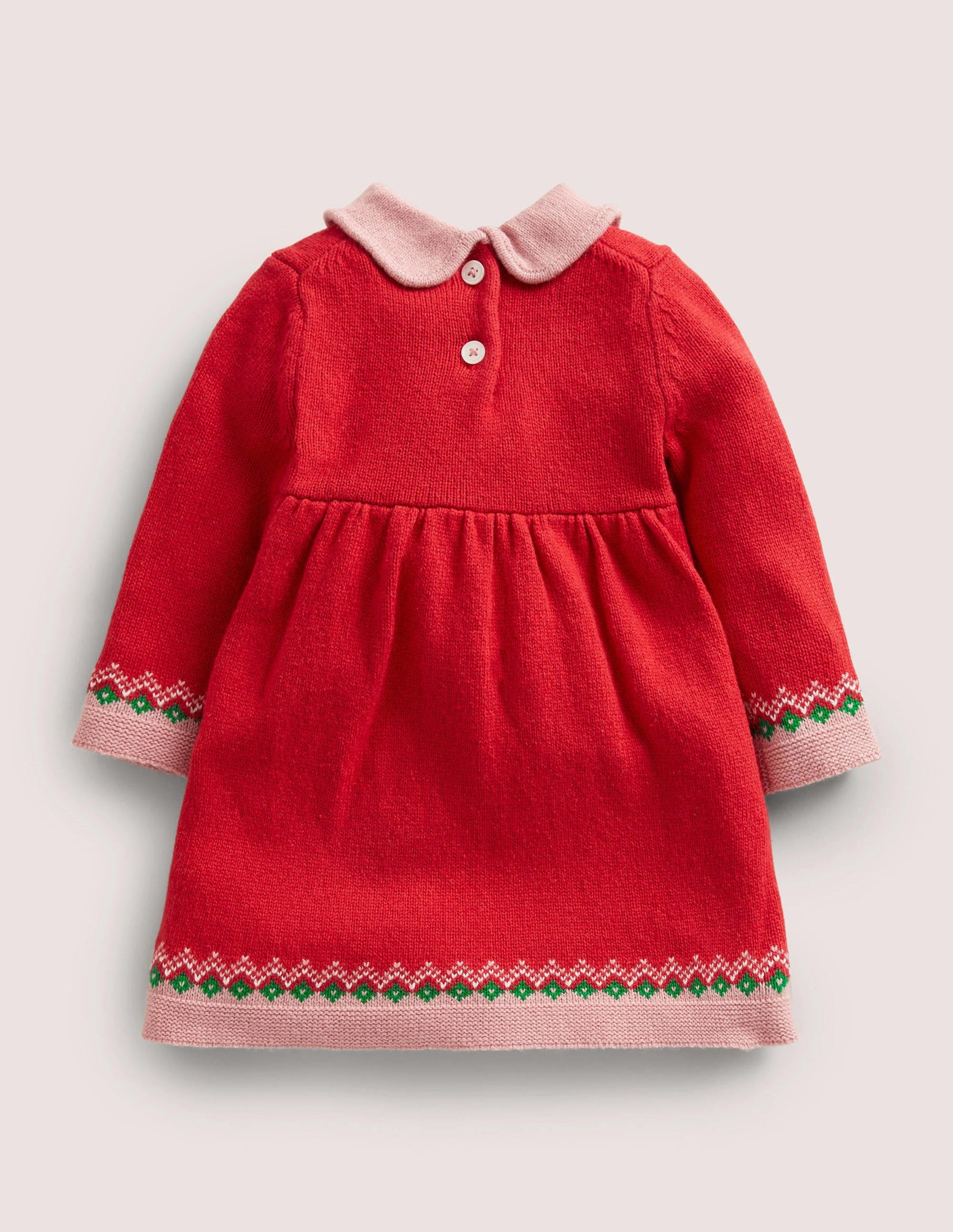 Red Reindeer Knitted Christmas Dress-Rockabilly Red Reindeers-2