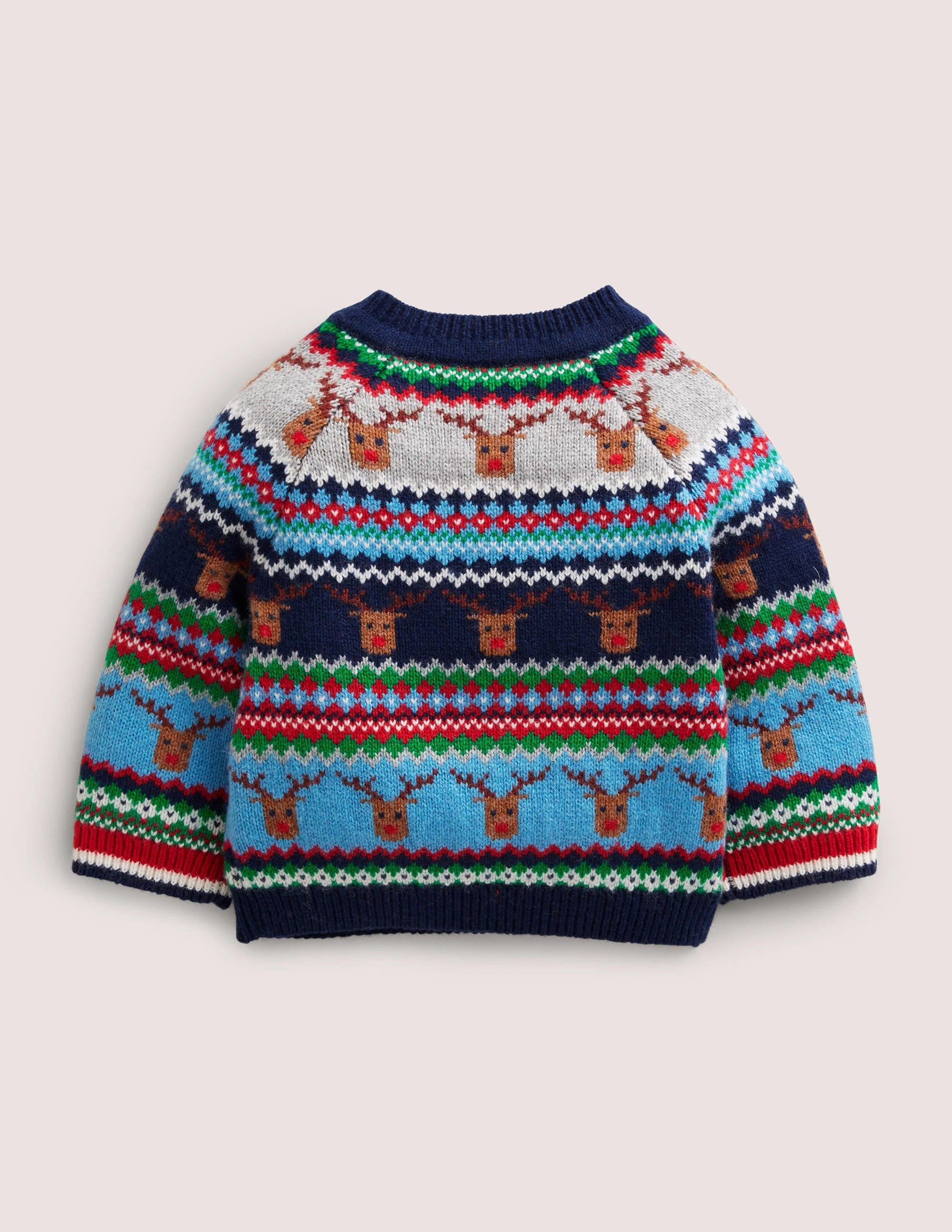 Reindeer Fair Isle Jumper-Grey Marl Reindeers-2