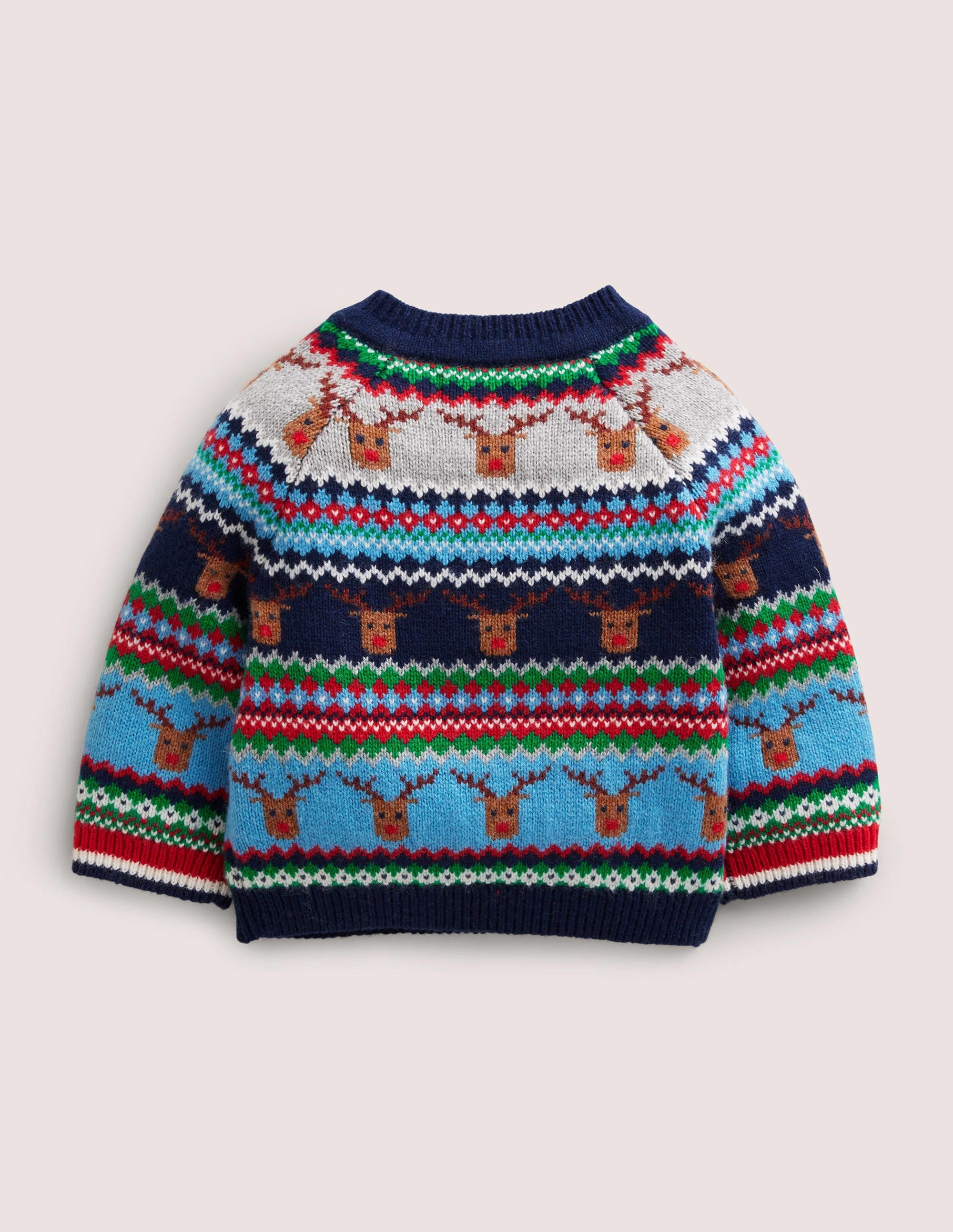 Reindeer Fair Isle Jumper-Grey Marl Reindeers - Image 2