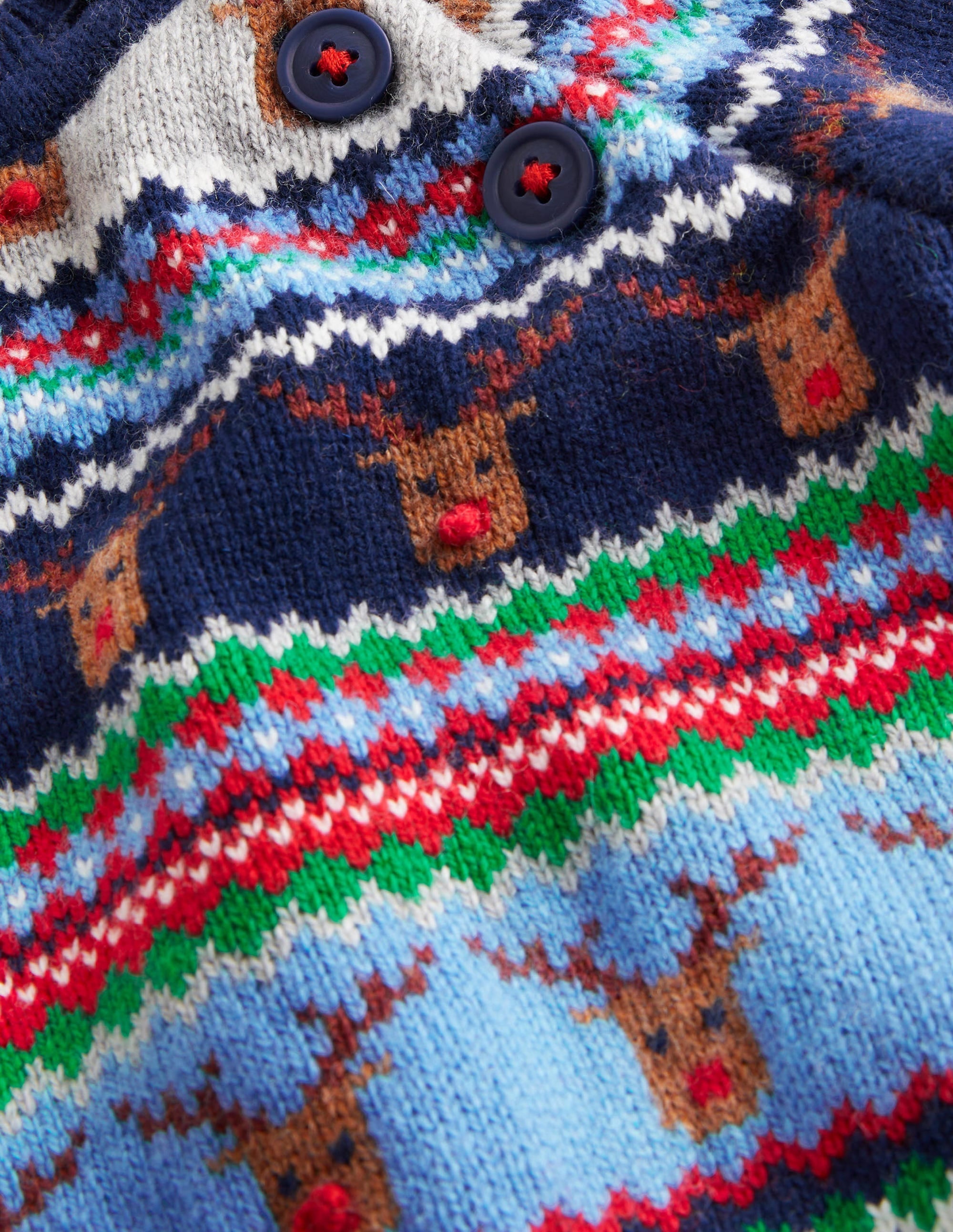 Reindeer Fair Isle Jumper-Grey Marl Reindeers - Image 3