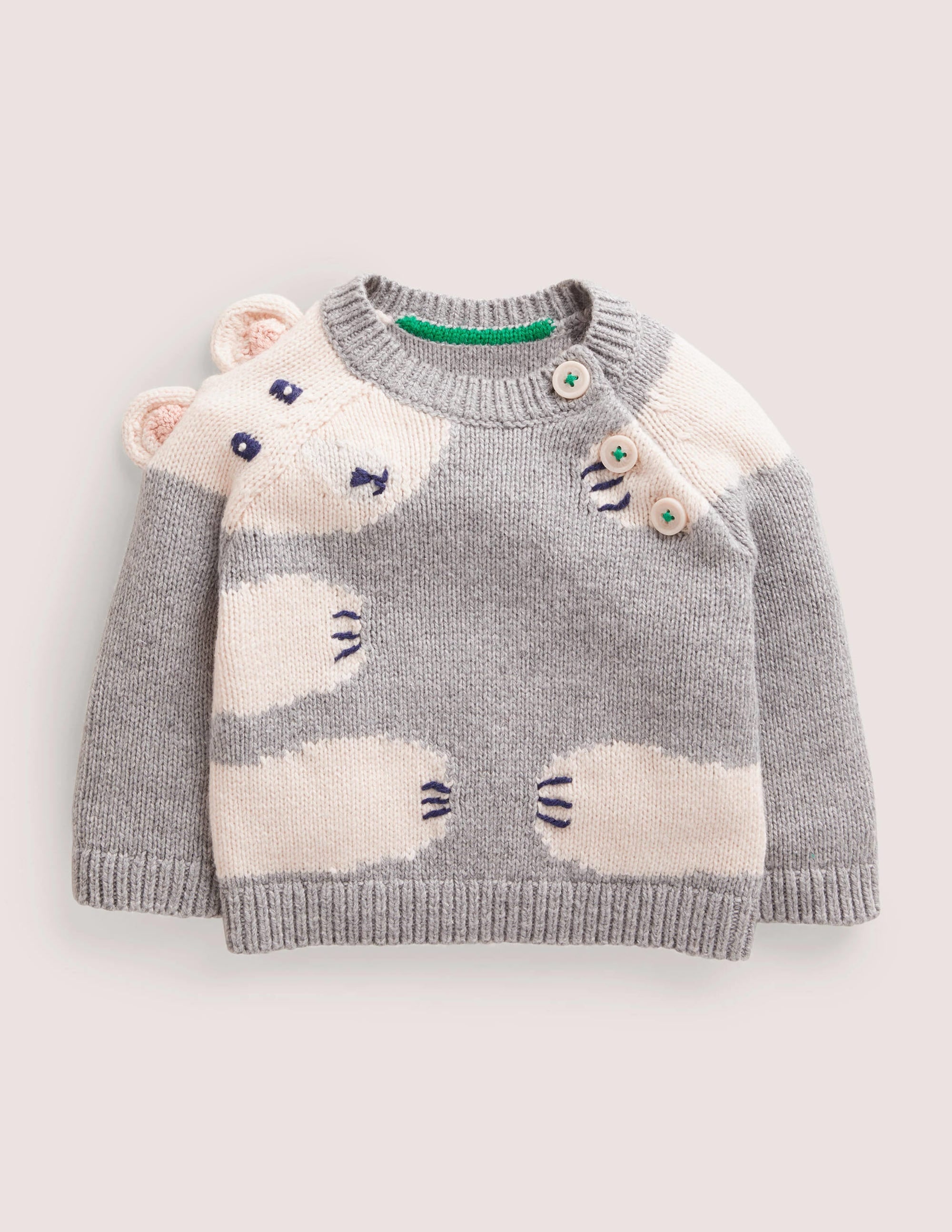 Cosy Fun Jumper-Grey Marl Polar Bear - Image 1