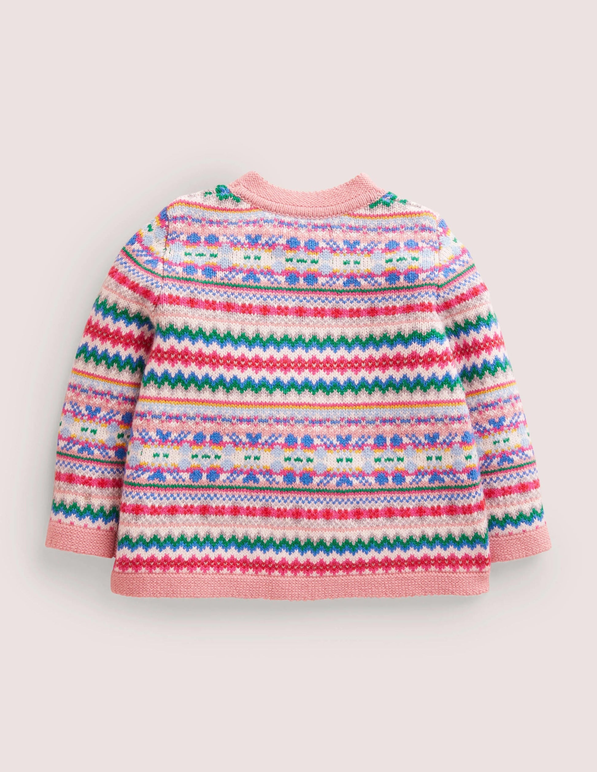 All-over Fair Isle Cardigan-Boto Pink Fair Isle-2