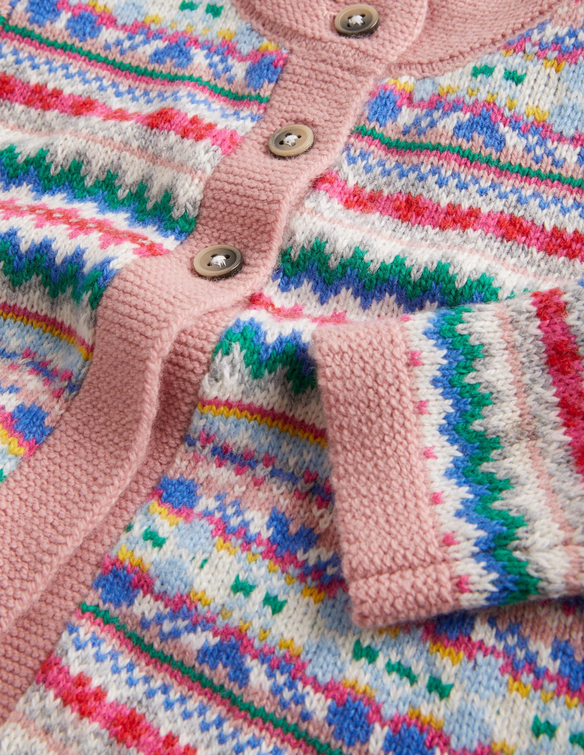 All-over Fair Isle Cardigan-Boto Pink Fair Isle - Image 3
