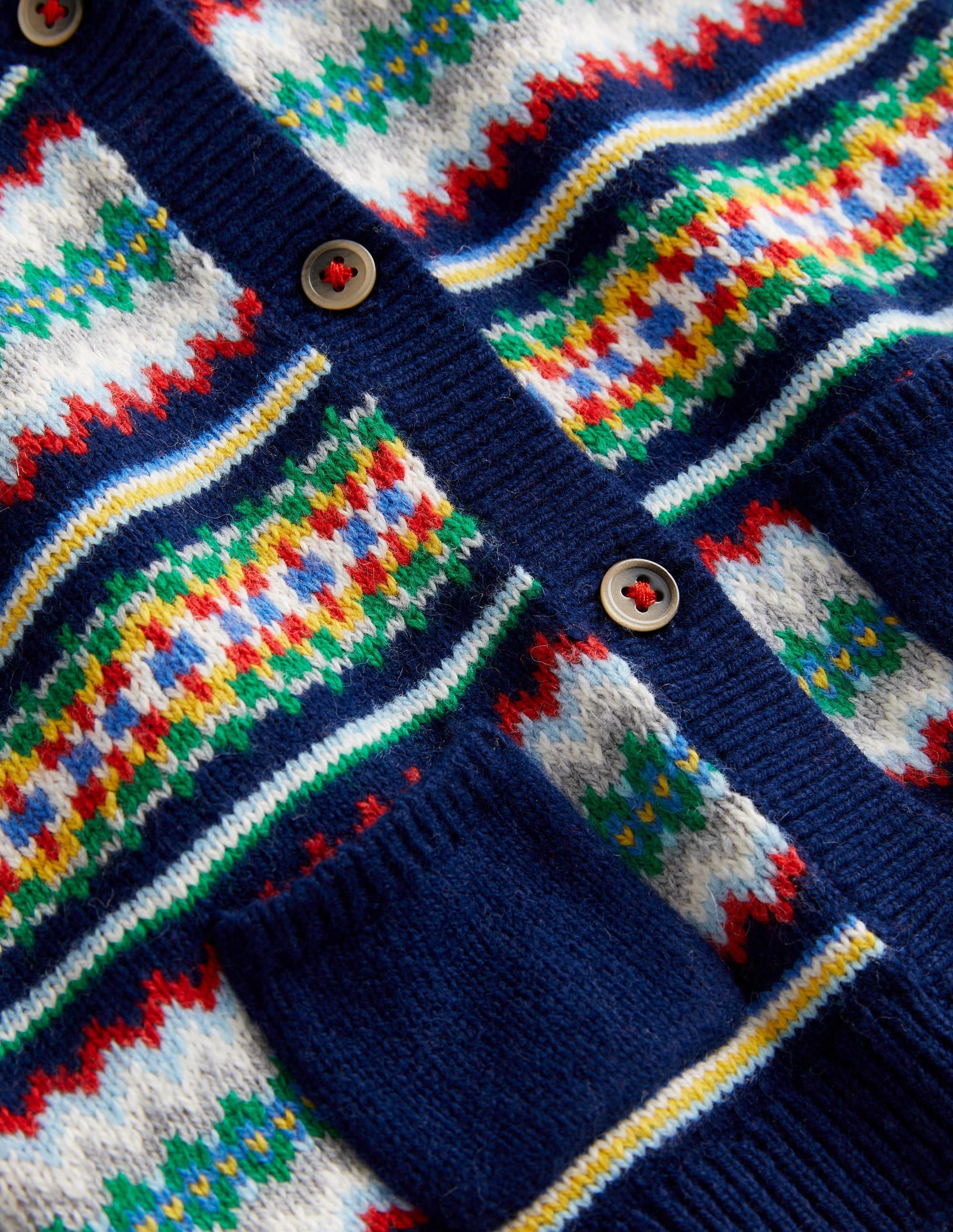 All-over Fair Isle Cardigan-Starboard Blue Multi Fair Isle - Image 3