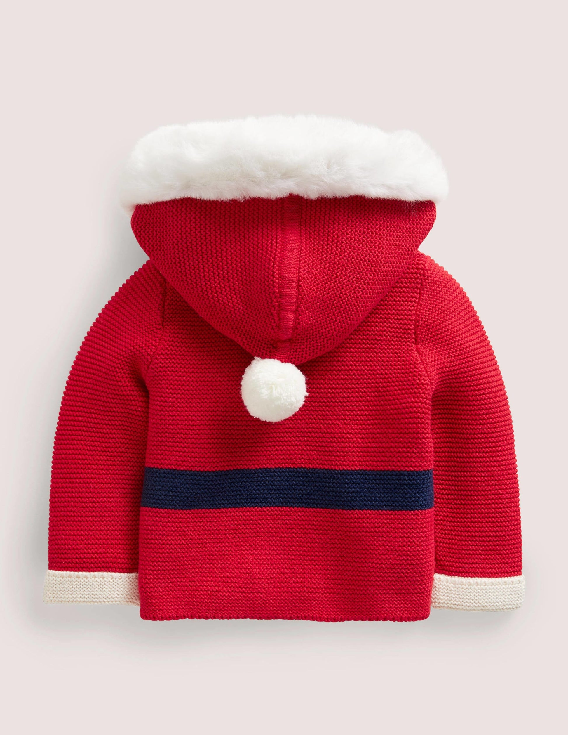 Red Santa Knitted Hooded Jacket-Rockabilly Red Santa-2