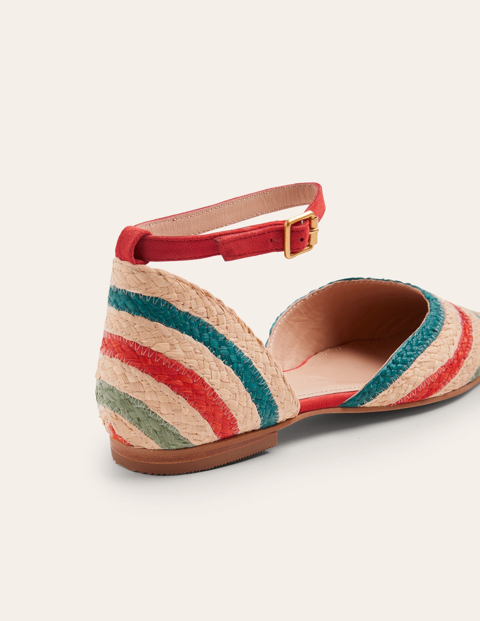 Eva Raffia Ankle Strap Flats-Multi Raffia - Image 2
