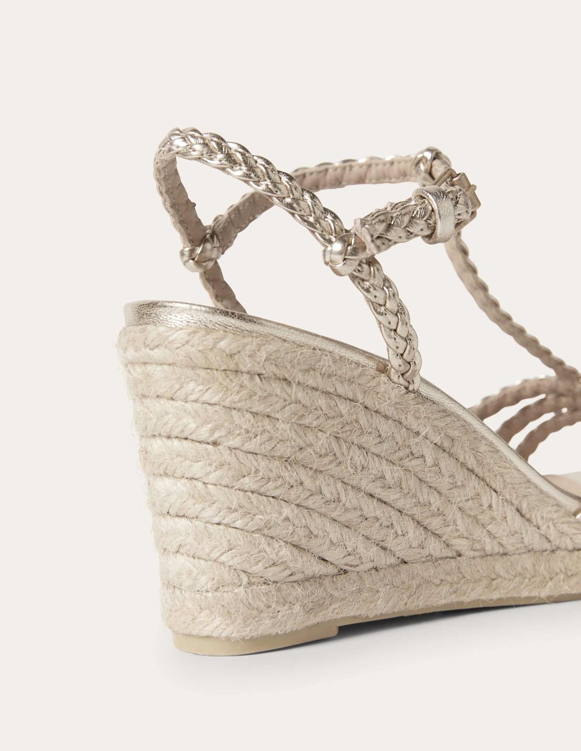 Braided Espadrille Wedges-Pale Gold Metallic-2