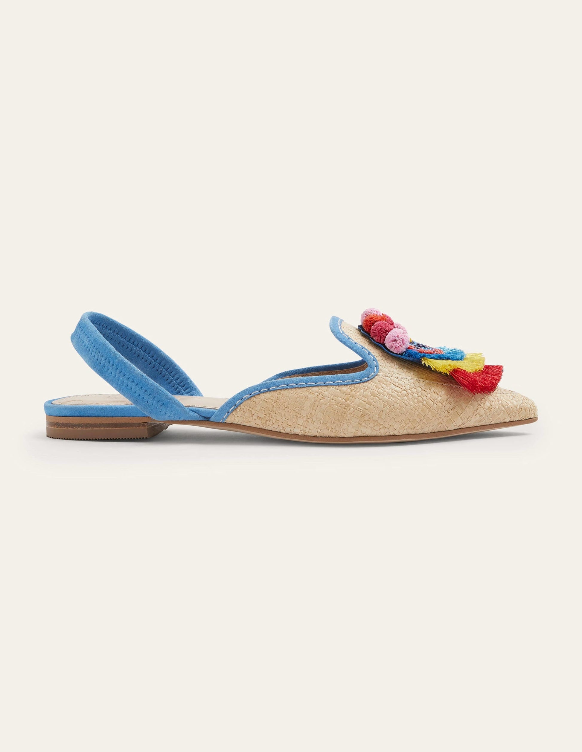Lily Slingback Flat Sandals-Mosaic Blue, Tassel-2