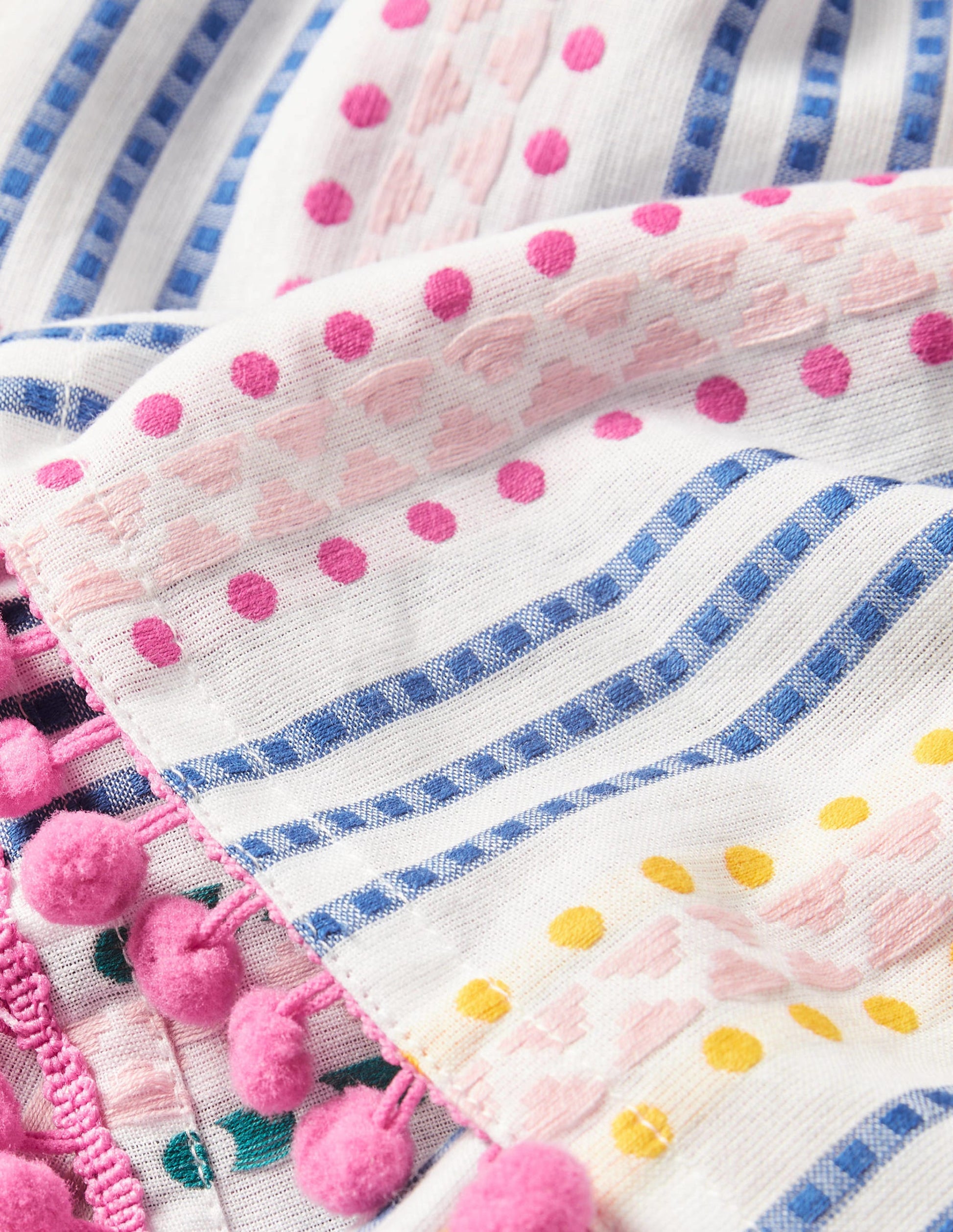 Pom Detail Stripe Scarf-Multi Dobby Stripe-2