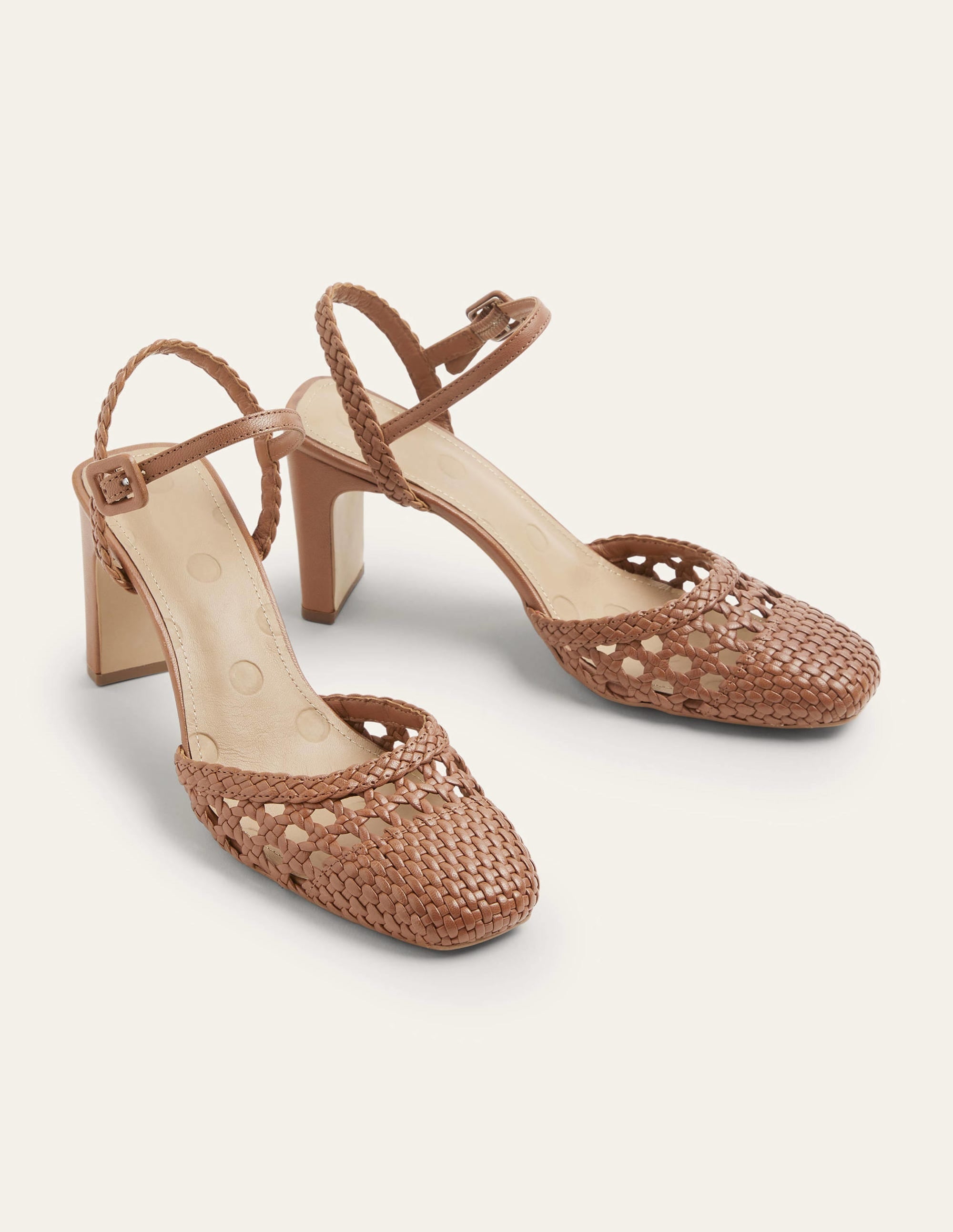 Ellie Woven Leather Courts-Tan - Image 4