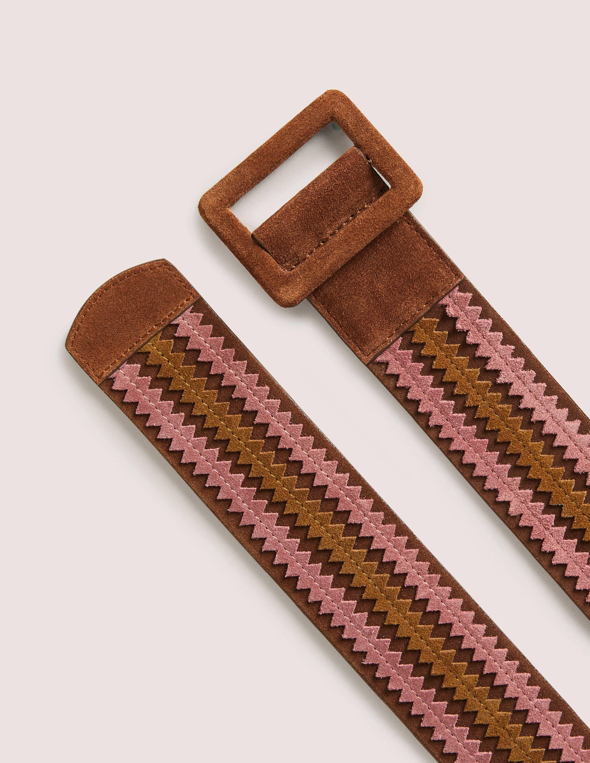 Contrast Stitch Waist Belt-Tan - Image 2
