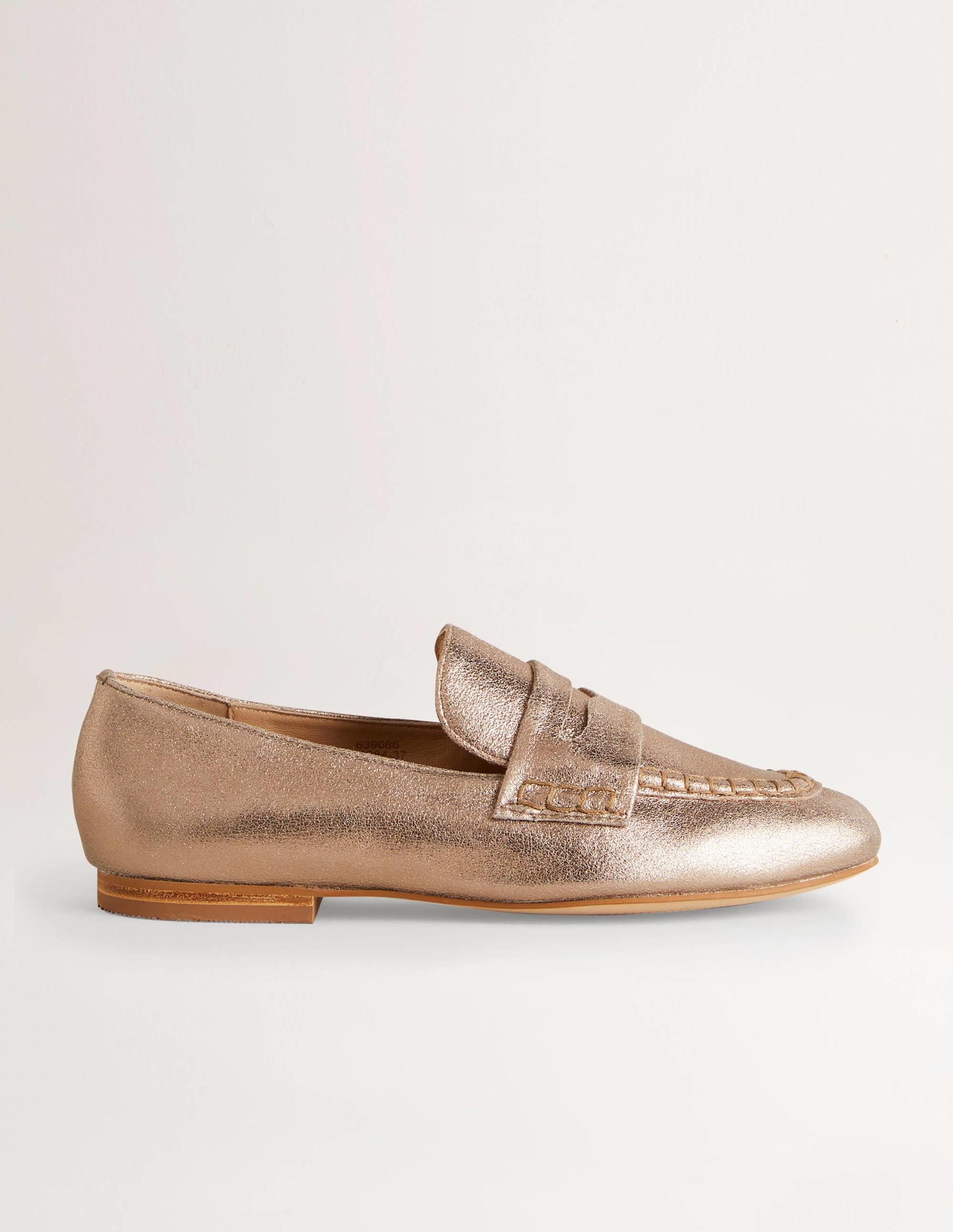 Suede Penny Loafers-Gold Metallic - Image 1
