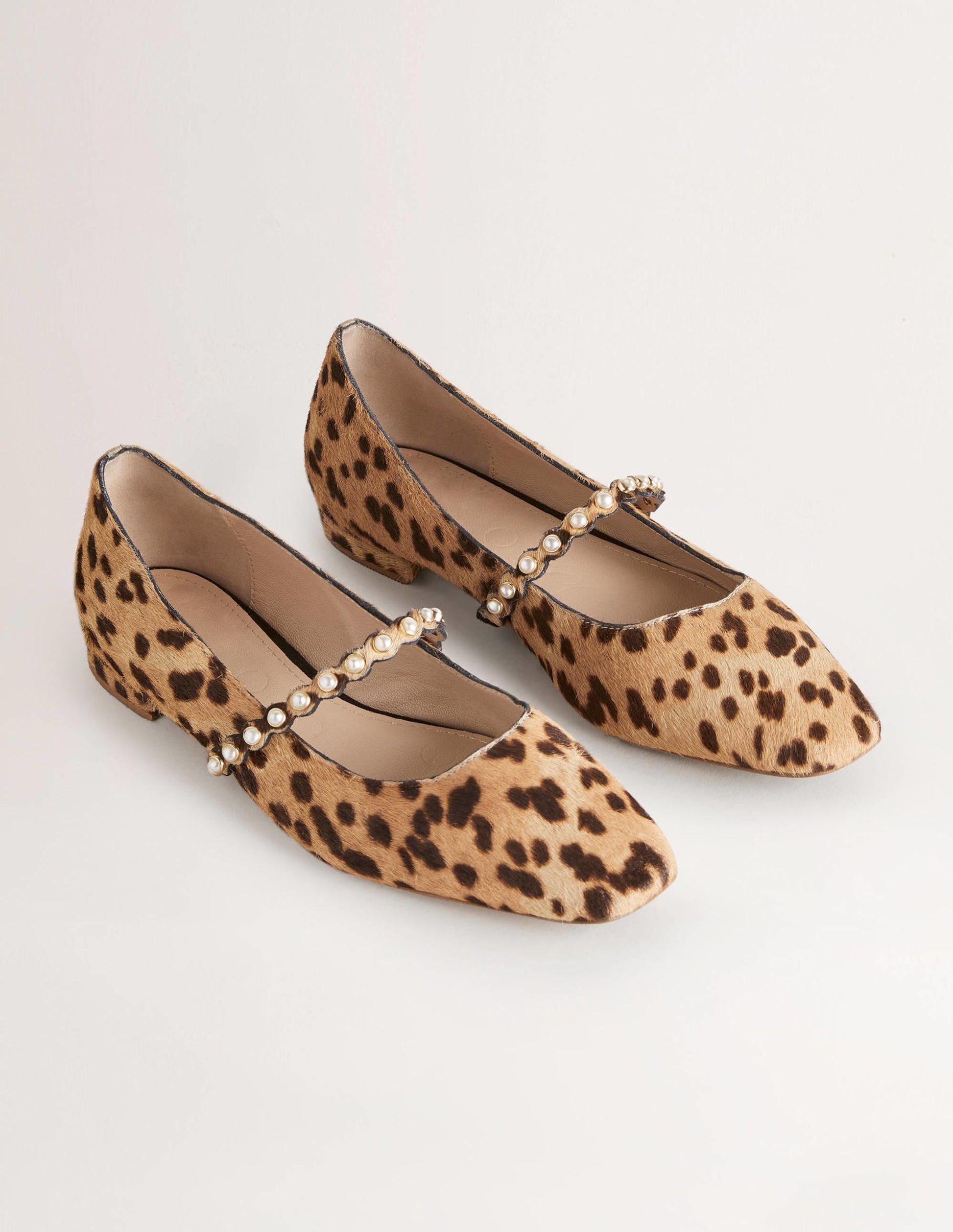 Pearl Strap Ballerina Flats-Cheetah-3