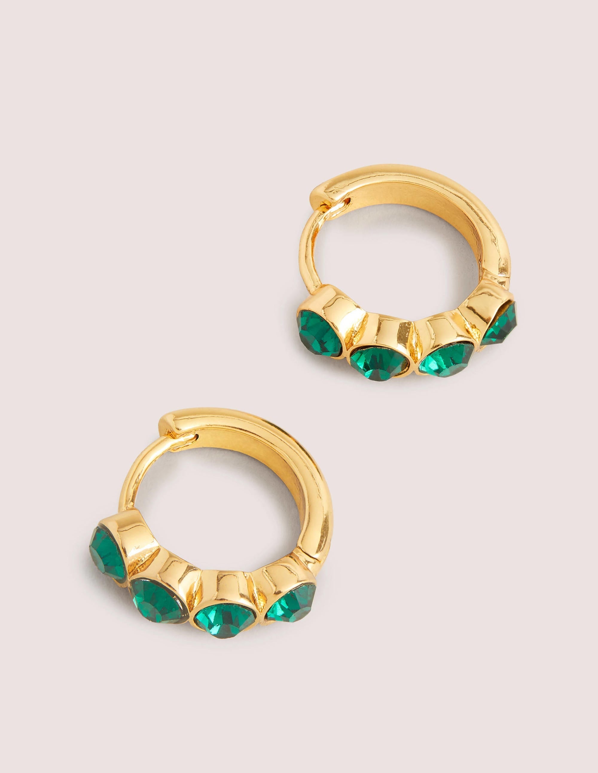 Jewel Huggie Hoops-Green - Image 1