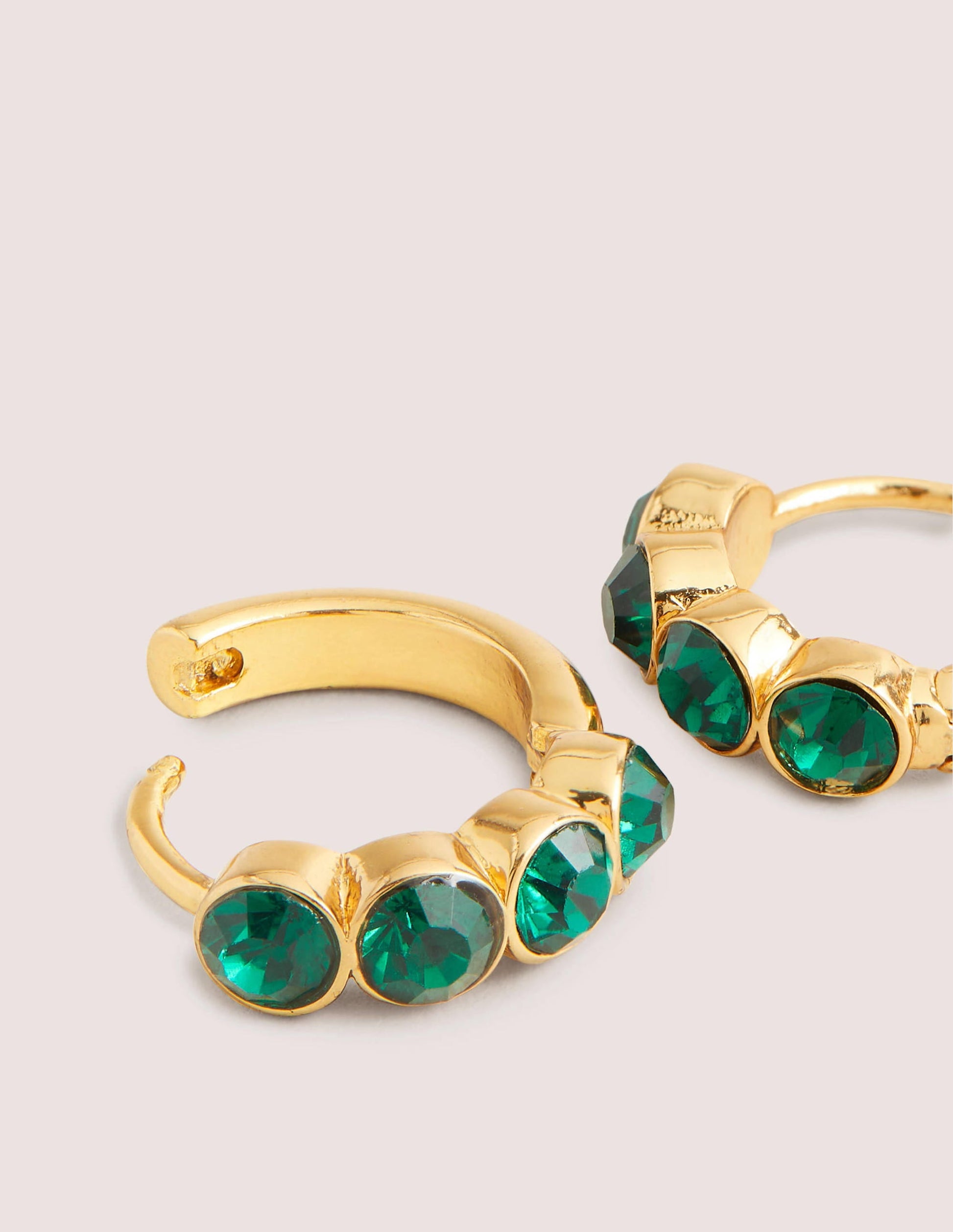 Jewel Huggie Hoops-Green-2