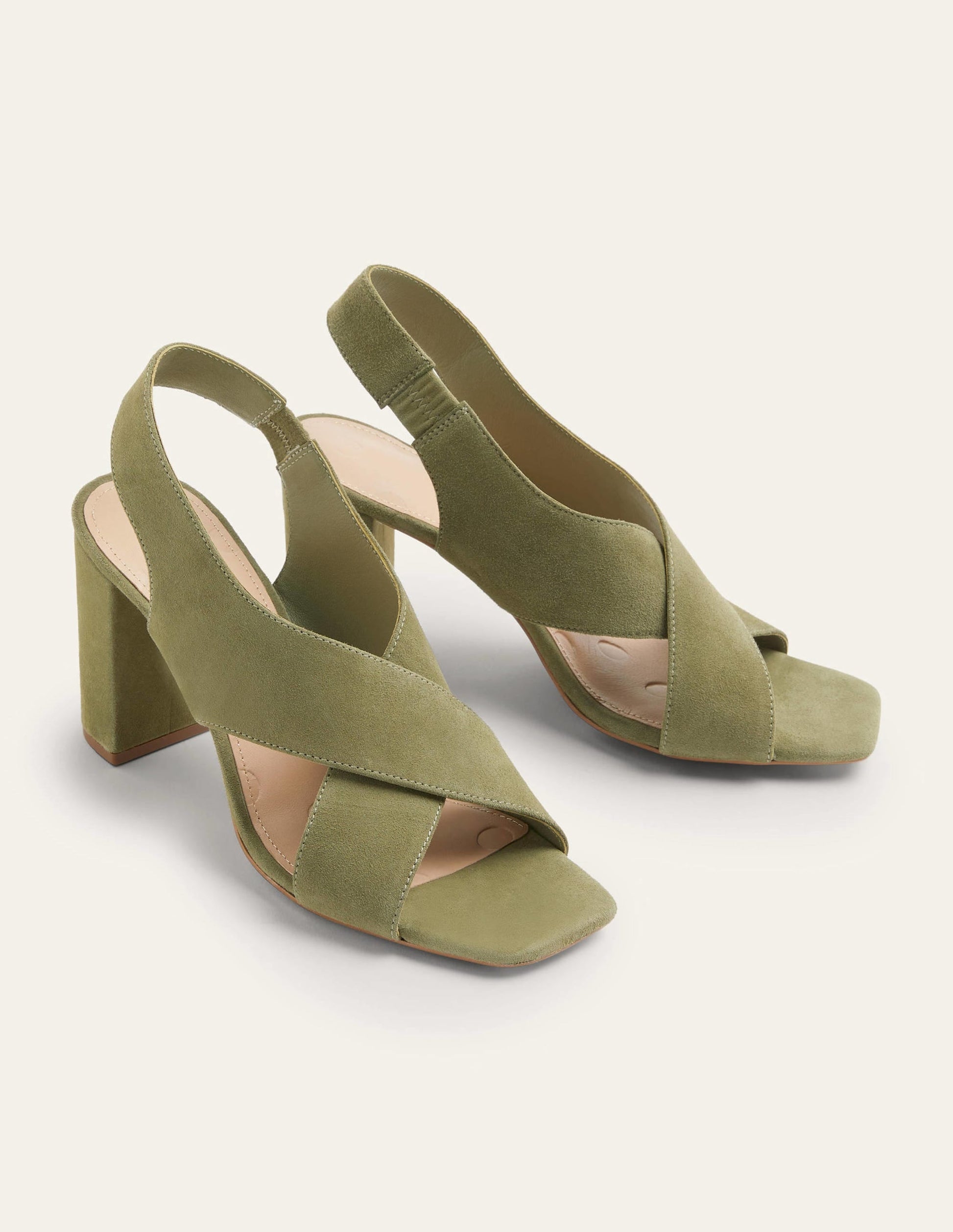 Cross Strap Heeled Sandals-Rainforest Floor-2