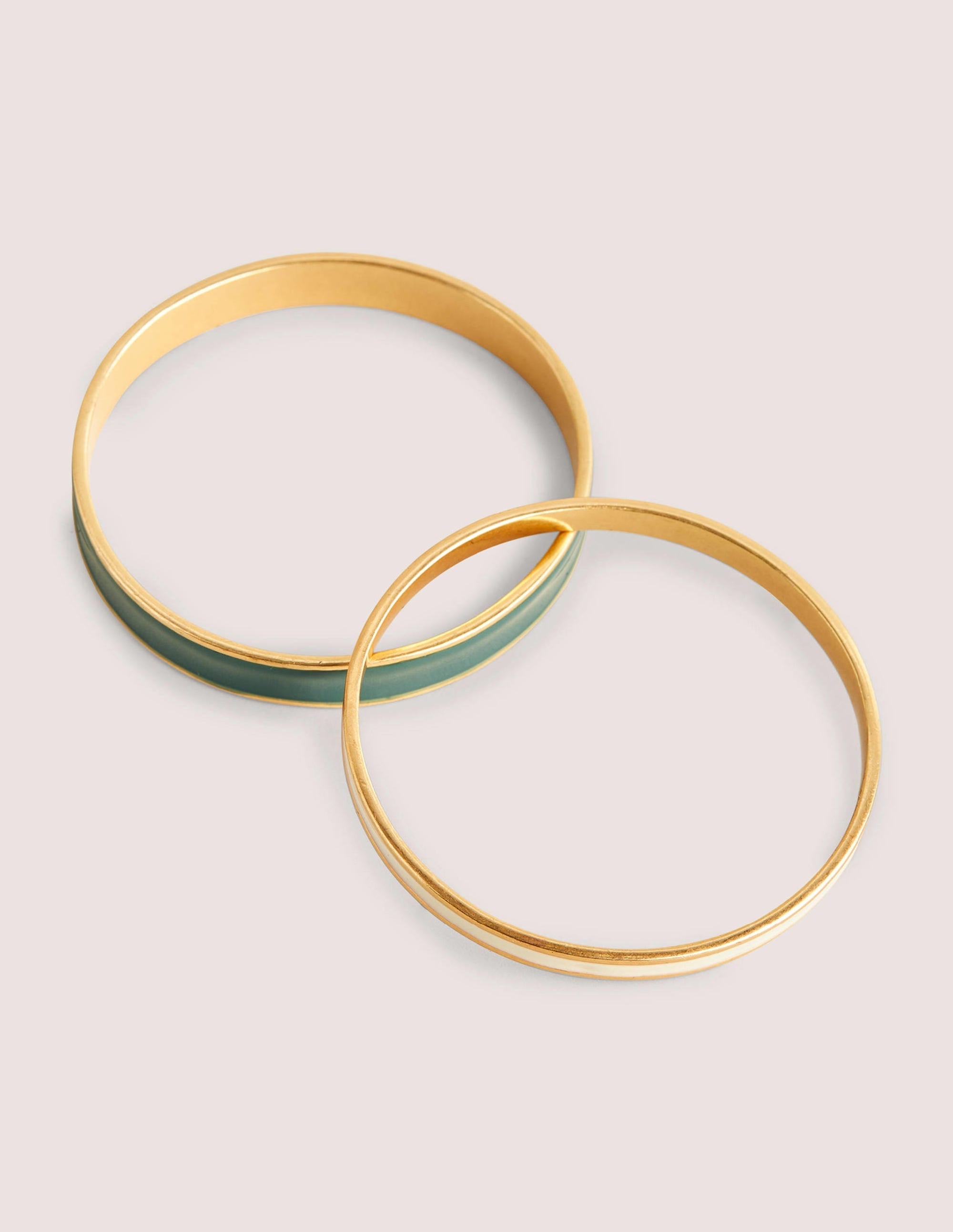 Enamel Bangle Set-Hunter Green/ Ivory - Image 1