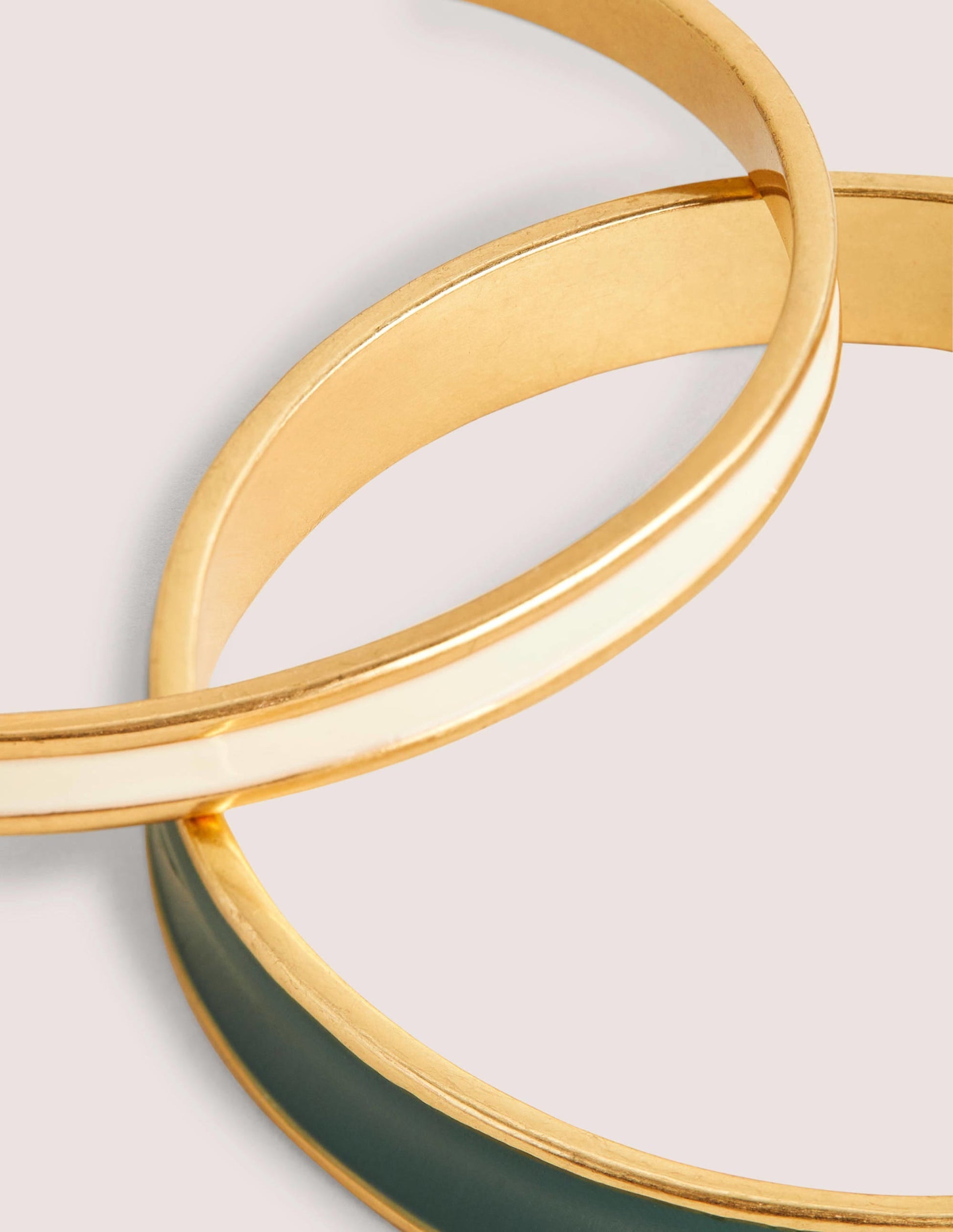 Enamel Bangle Set-Hunter Green/ Ivory-2